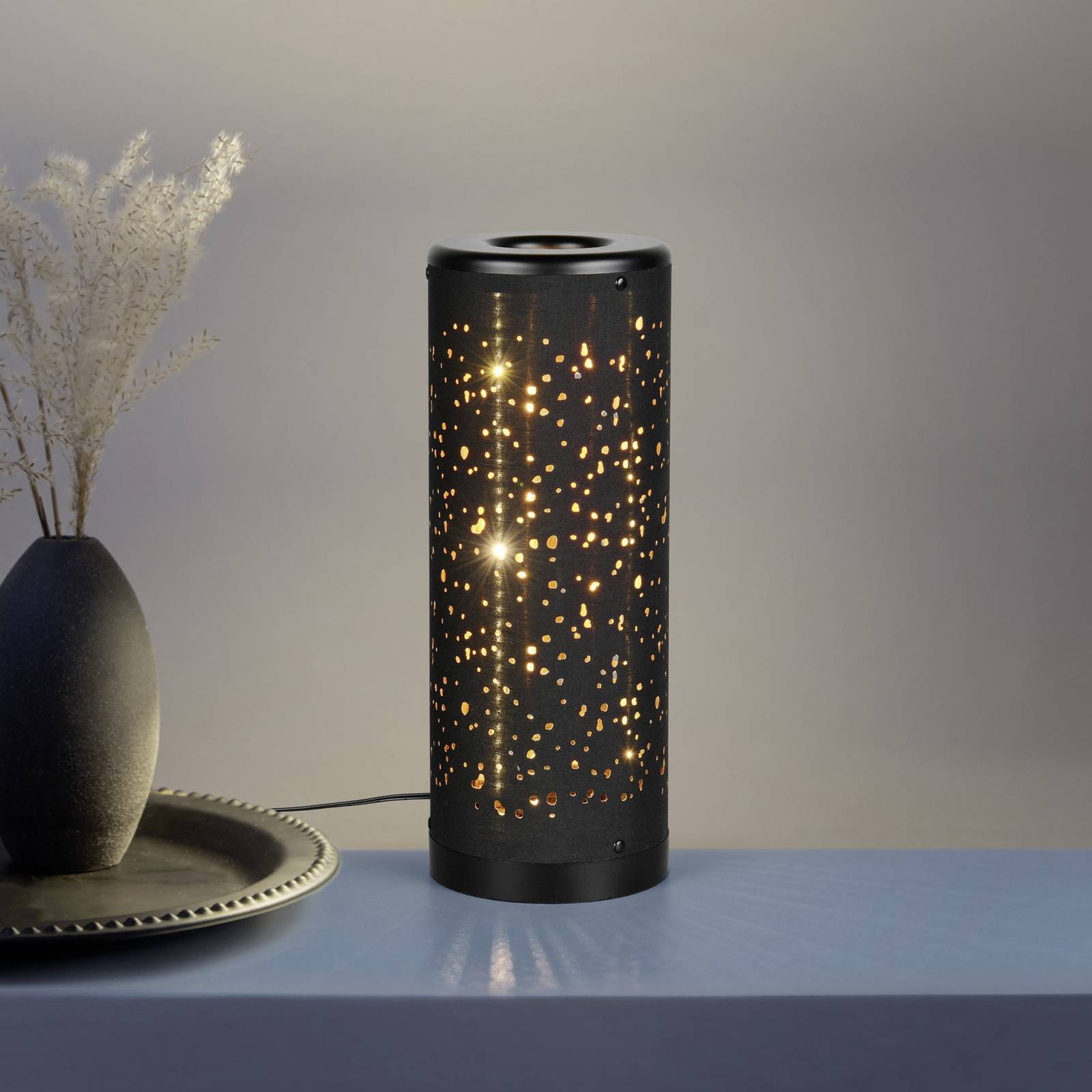 LED-Tischleuchte Taco, schwarz, Kunststoff, Höhe 34,5 cm günstig online kaufen