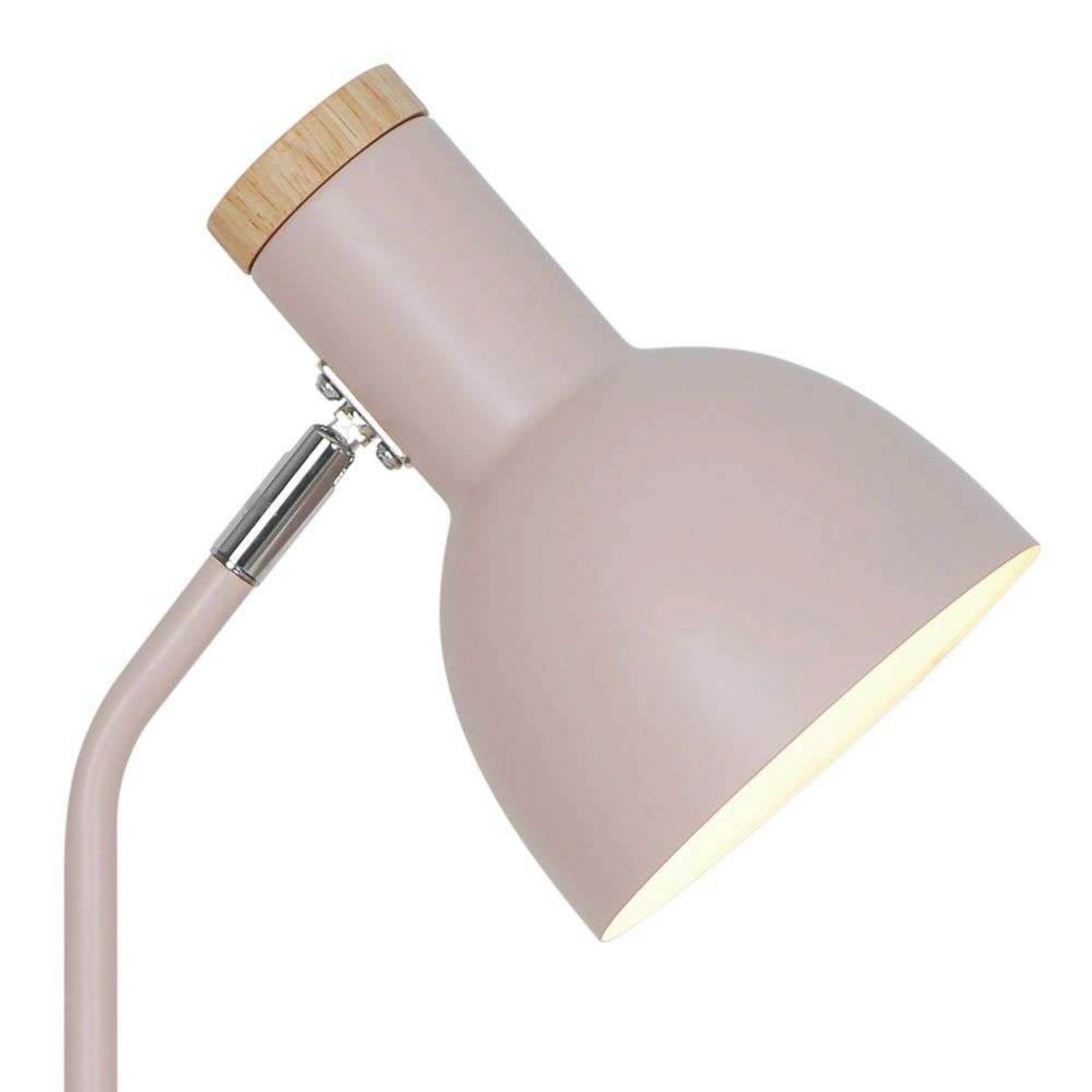 Stolna lampa Devone, prašnjavo ružičasta, visina 43 cm, metalna