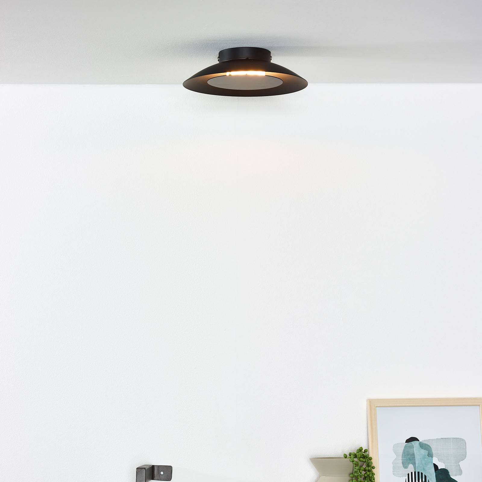 Lampa sufitowa LED Foskal czarna, Ø 21,5 cm
