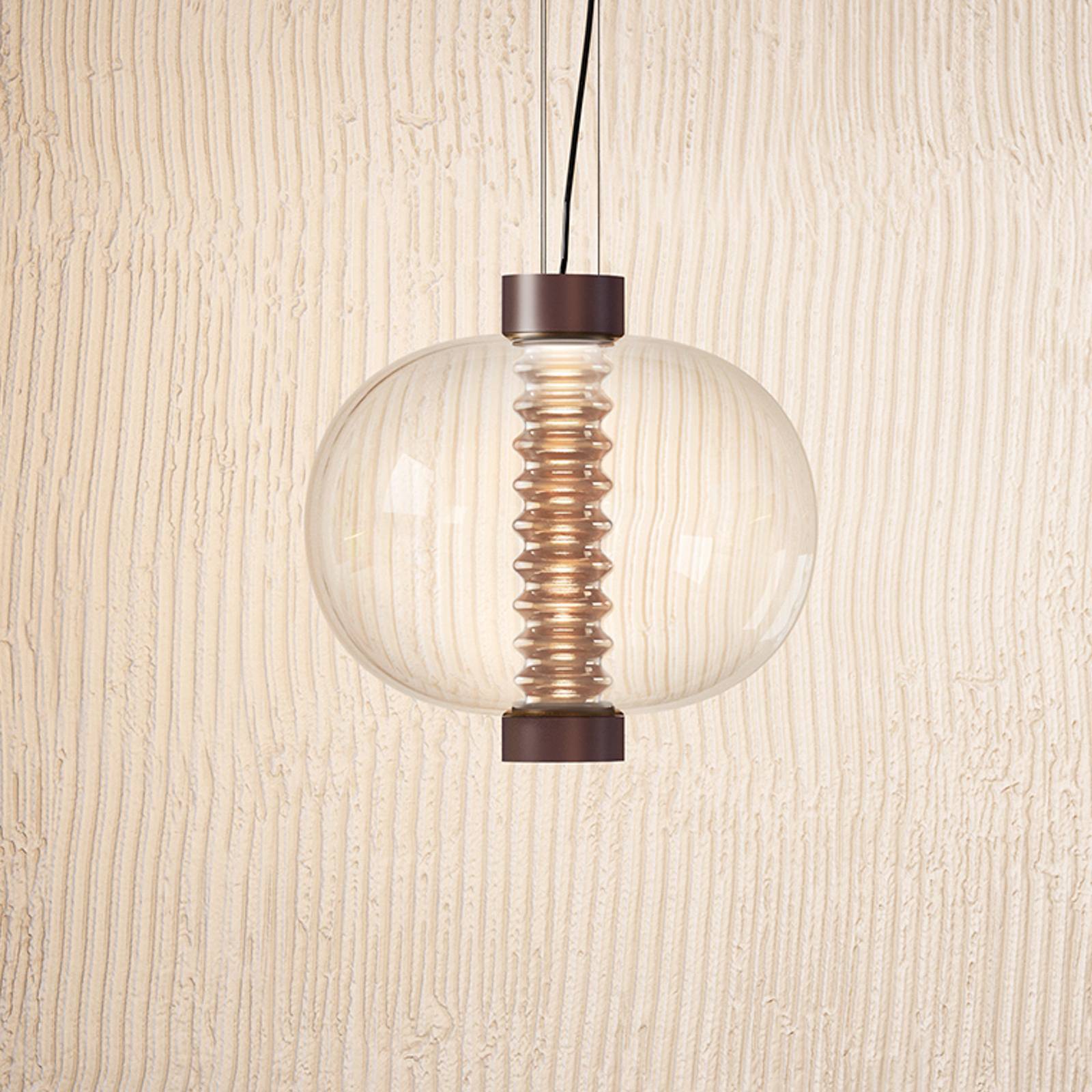 Kundalini Bolha lampa wisząca LED ze szkła brązowa