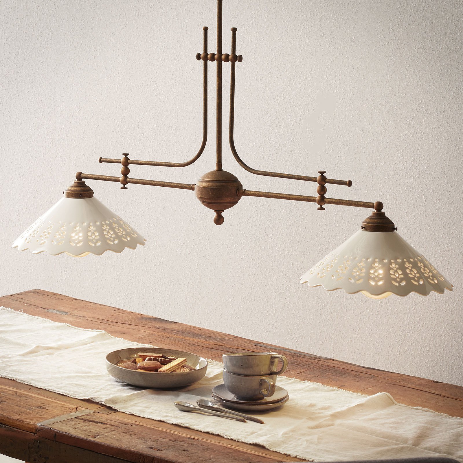 Hanglamp Pizzo met ketting, 2-lamps