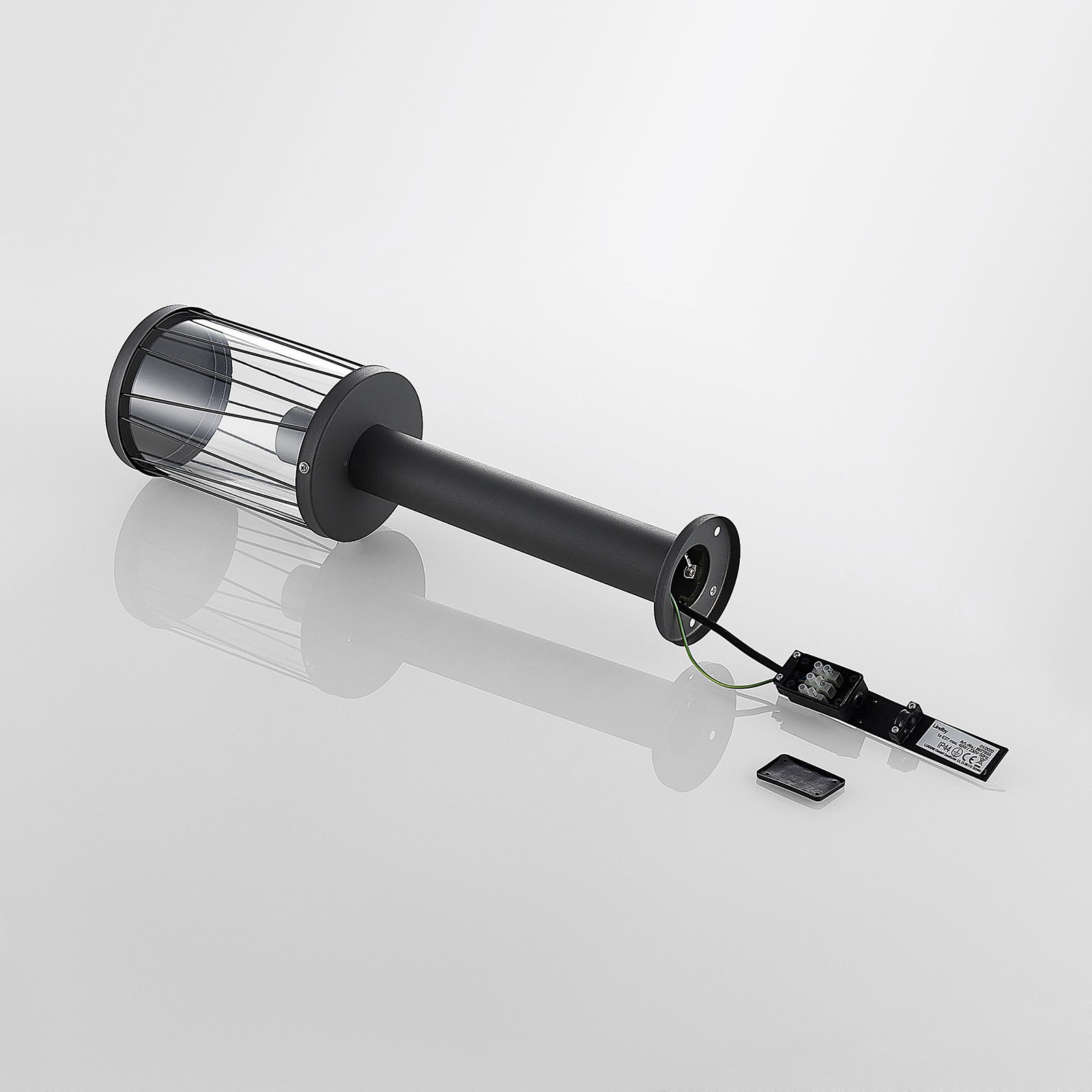 Yonan Outdoor Bollard  H60 Dark Grey/Clear - Lindby