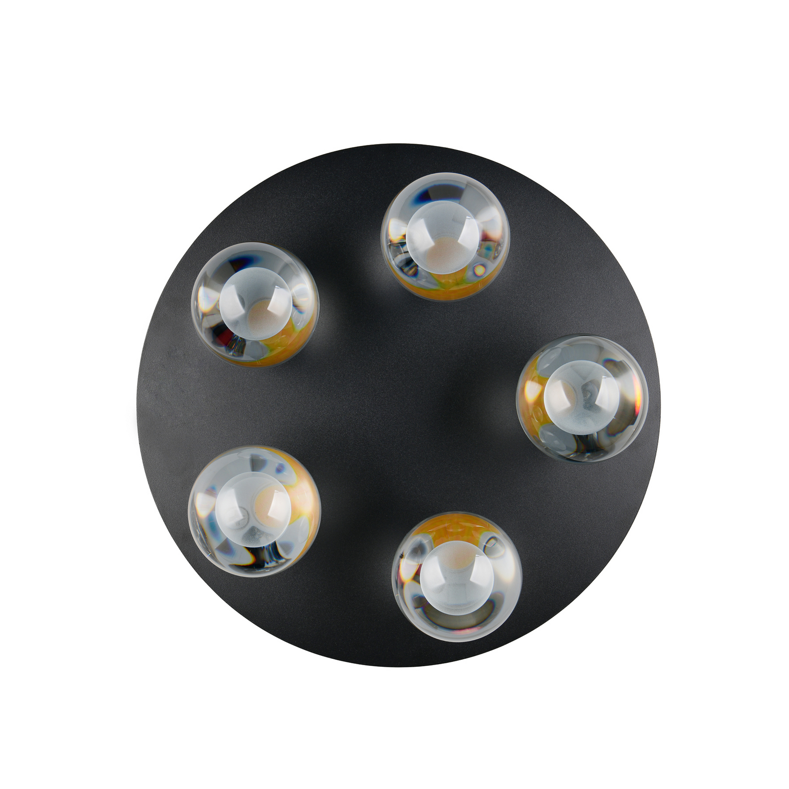 LED griestu lampa „Calista“, hromēta, Ø 43 cm, metāls/stikls, 5 spuldzes LED griestu lampa „Calista“, hromēta, Ø 43 cm, metāls/stikls, 5 spuldzes