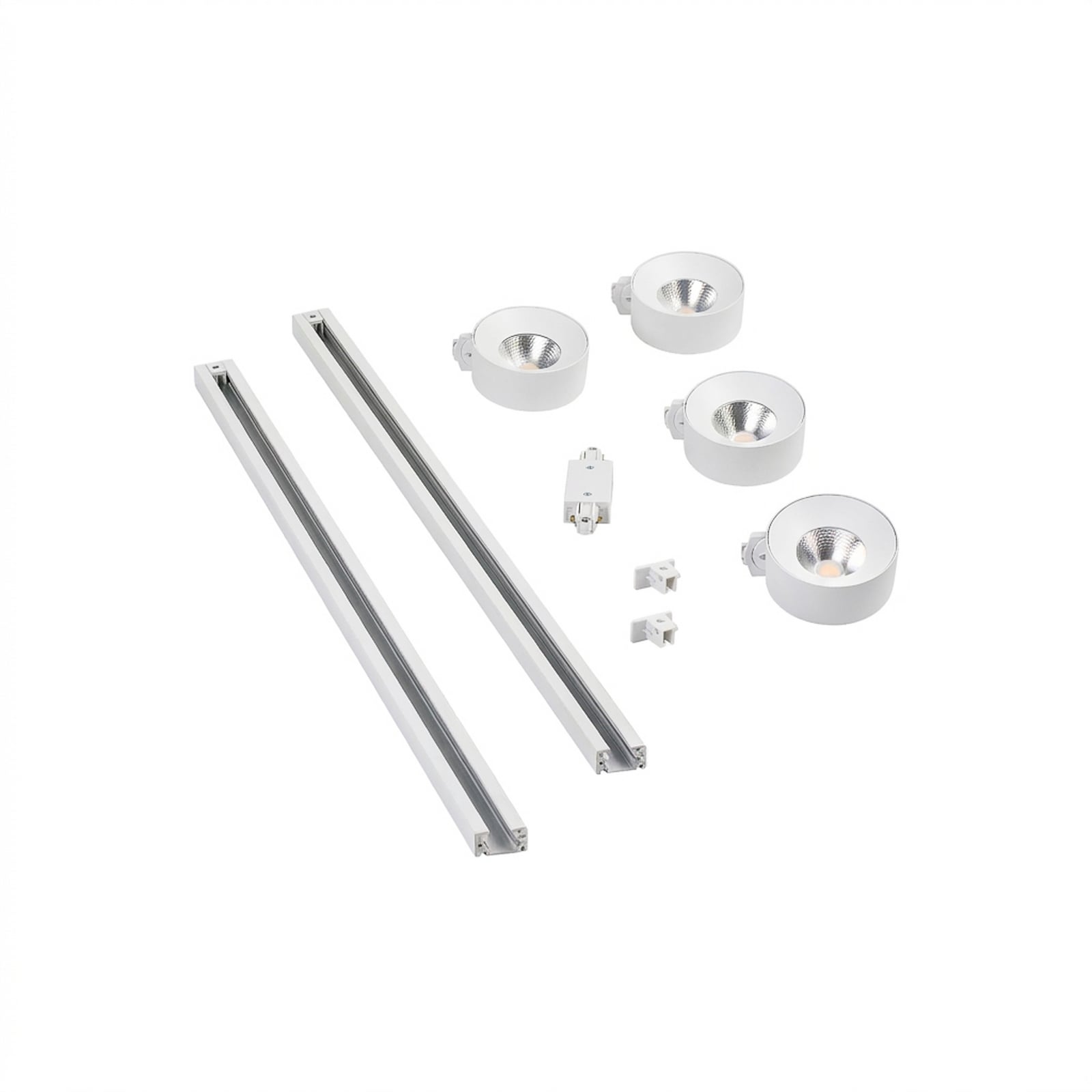 Lindby sliedes sistēma Linaro, Ø 9,5 cm, 4-daļīga, LED, balta Lindby sliedes sistēma Linaro, Ø 9,5 cm, 4-daļīga, LED, balta