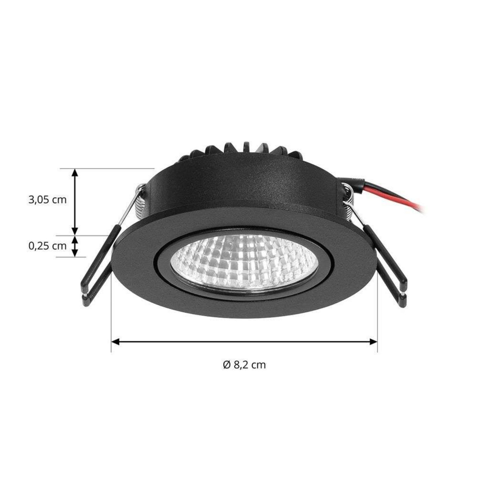 Zarik LED Spot încastrat 3000K Negru - Arcchio