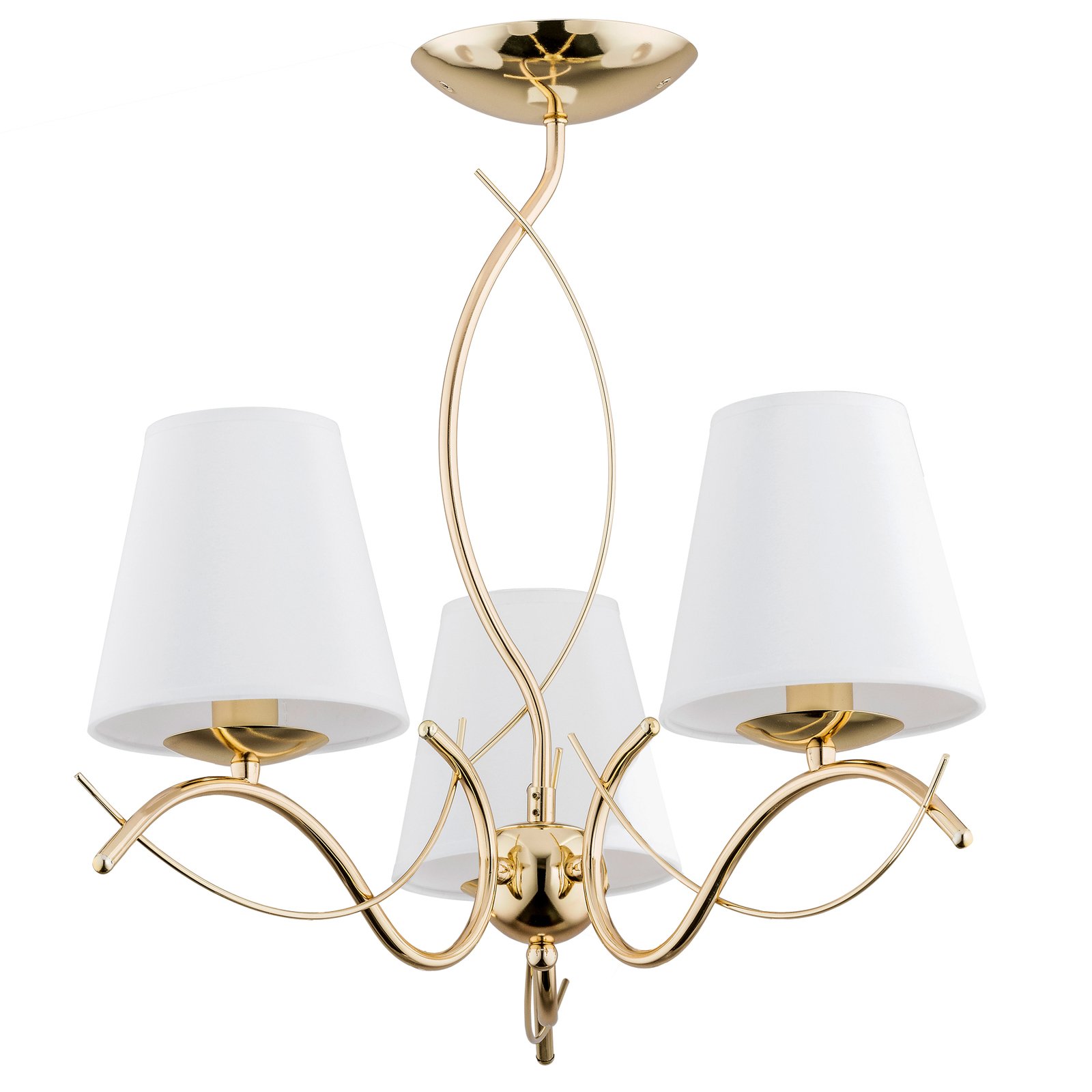 Monza chandelier, three-bulb, gold