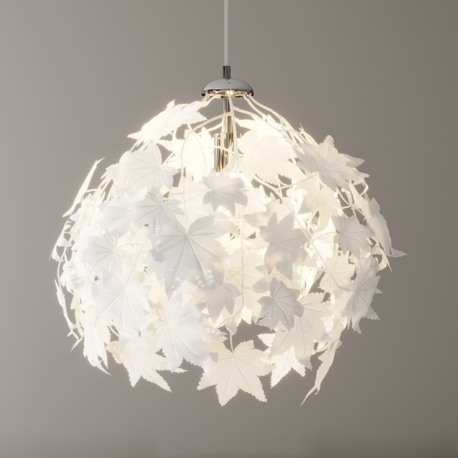 Závěsná lampa Maple ve vzhledu listí, 38 cm