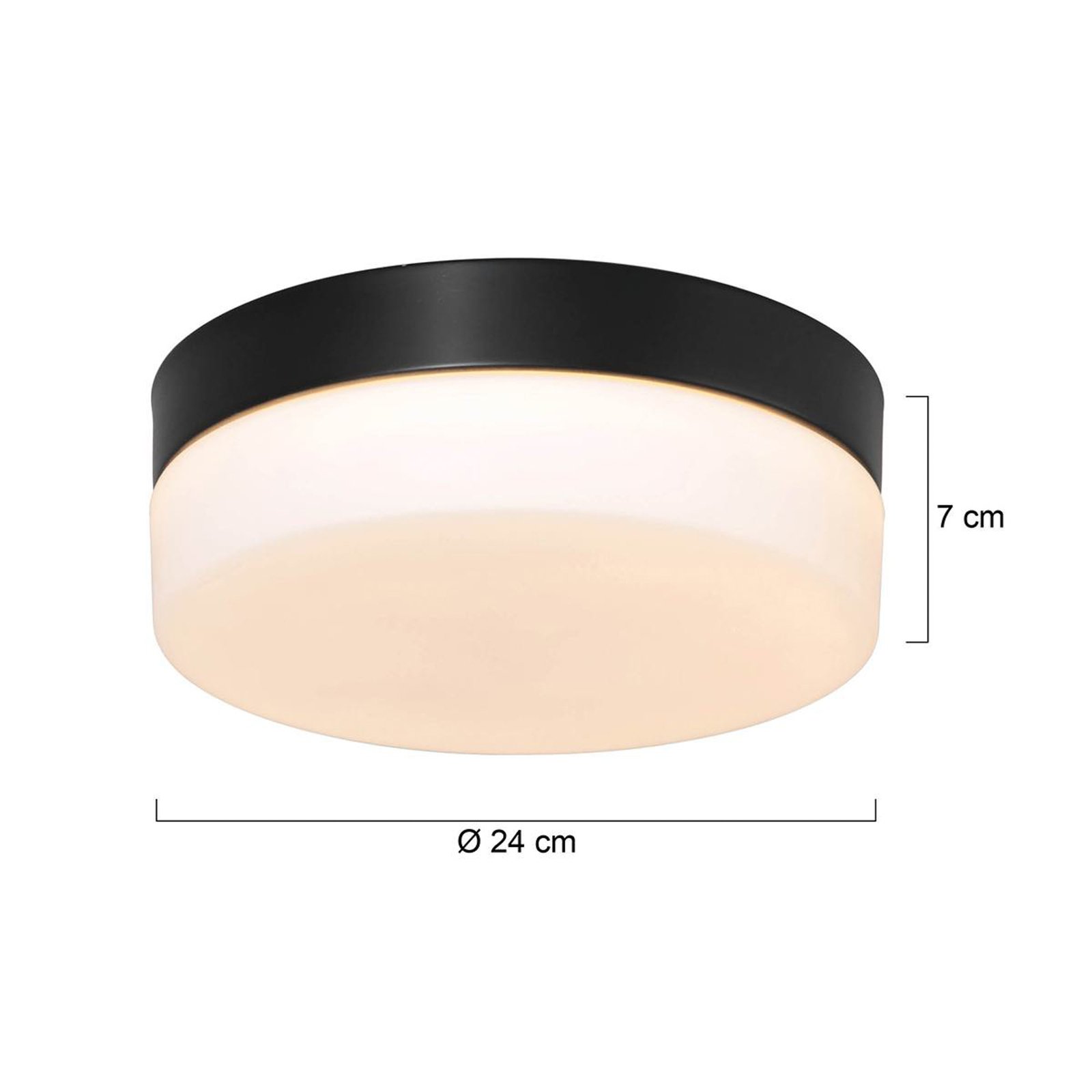 LED stropní svítidlo Ikaro černé, Ø 24 cm, kov, plast