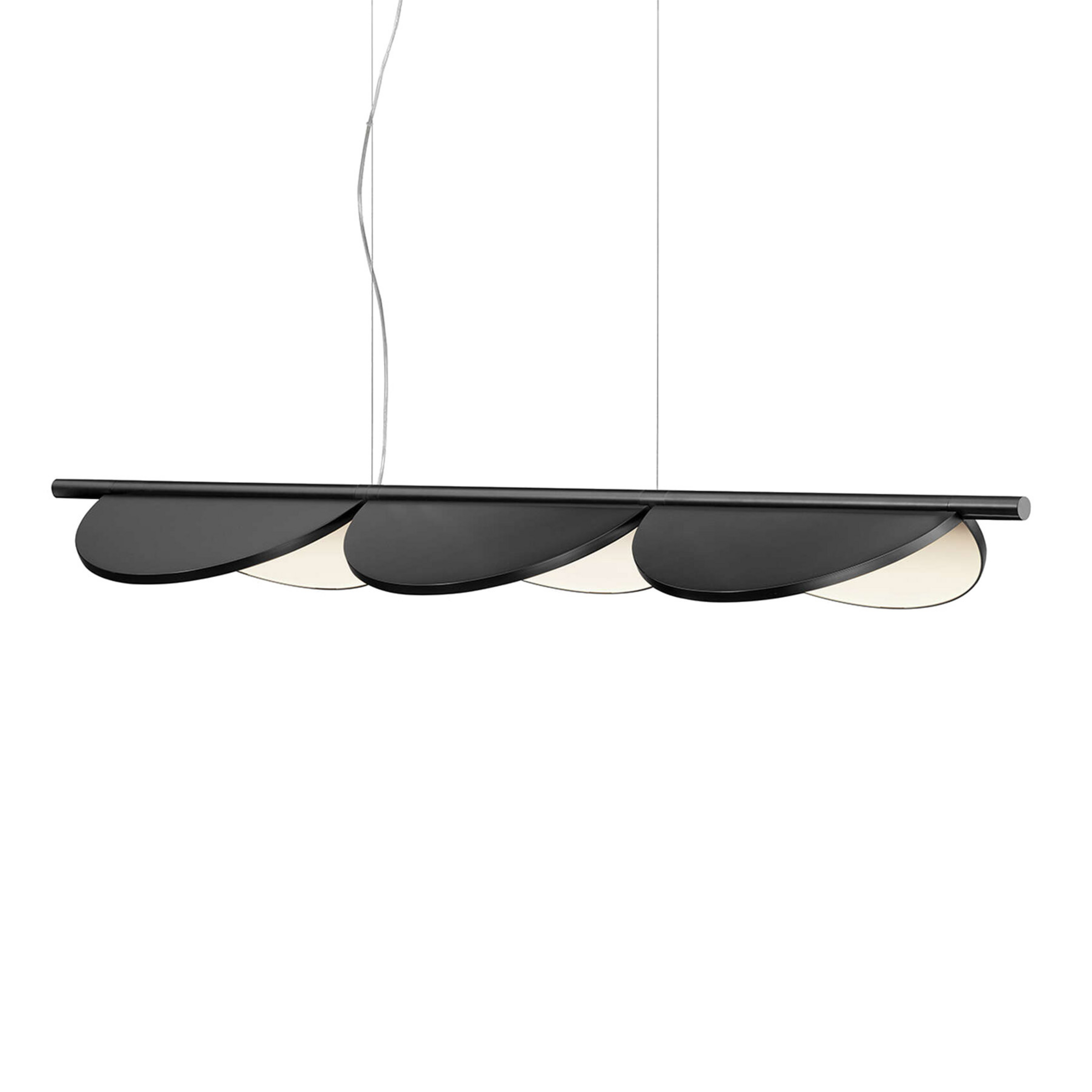 FLOS Almendra Linear LED-Hängelampe 3fl, anthrazit