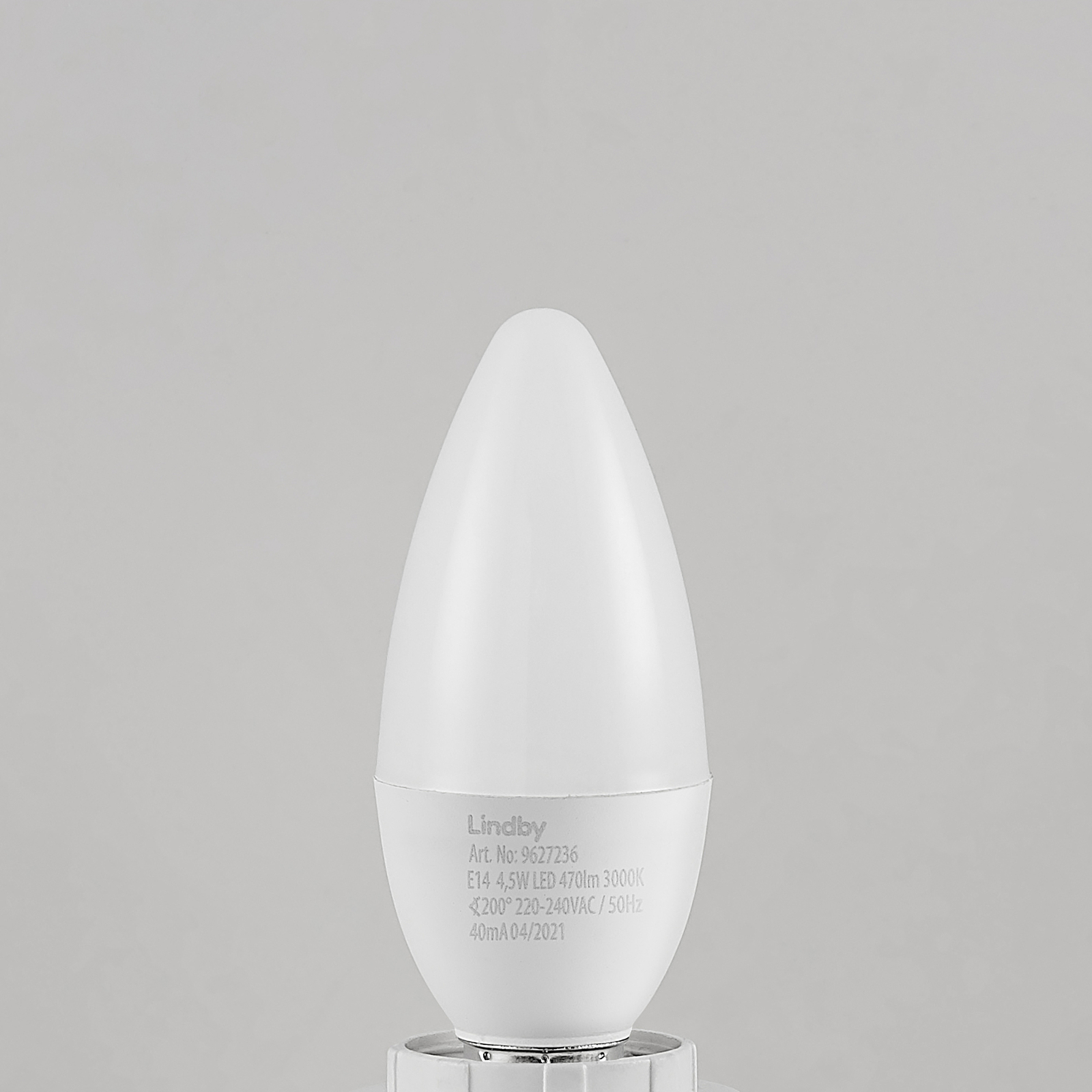 Lindby-LED-kynttilälamppu E14 C35 4,5W 3000K opal