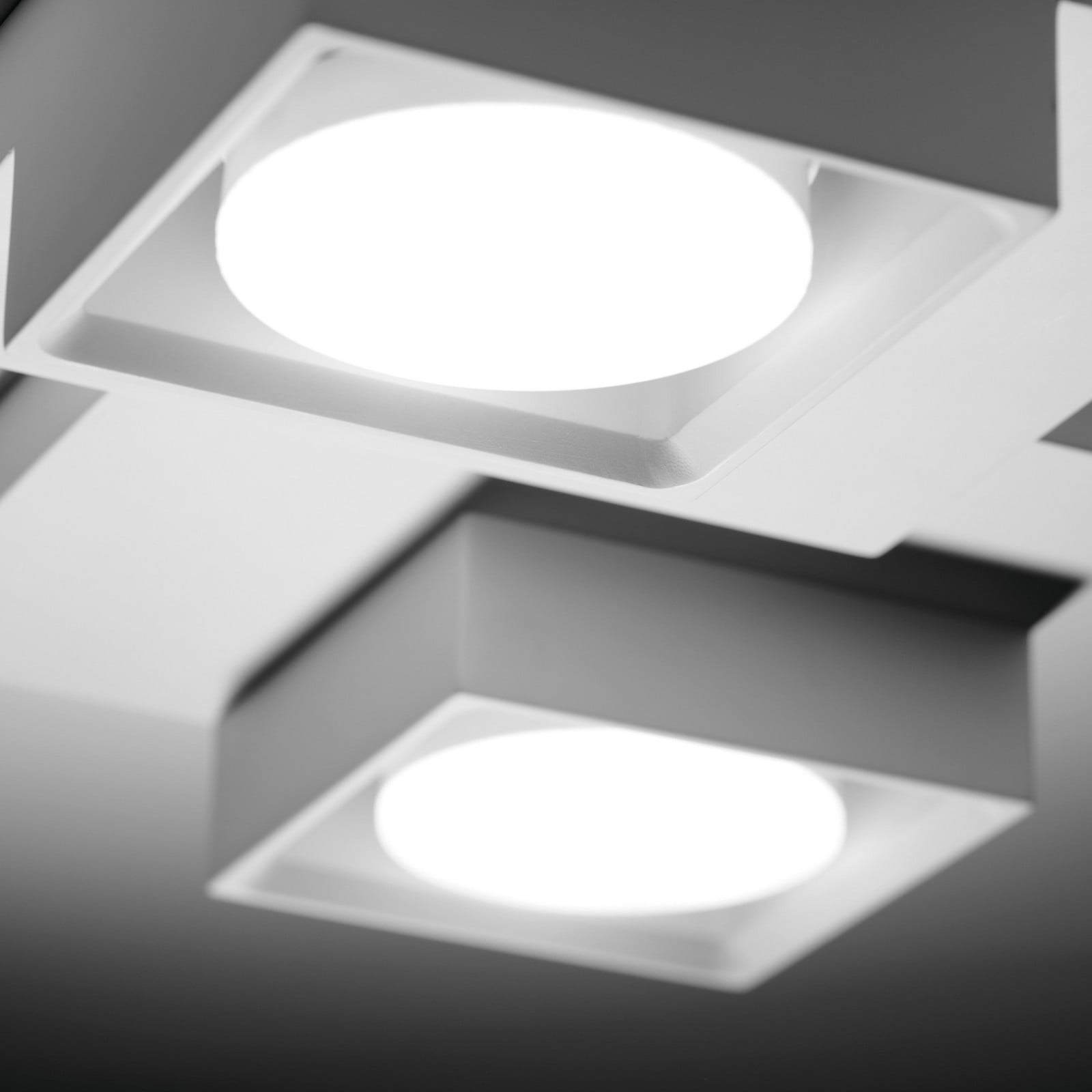 TECNICO by Sforzin Plafonieră Sibari alb gips 29 cm lungime 2 becuri GX53 - Camera de zi / sufragerie - modern - Tencuială / Argilă