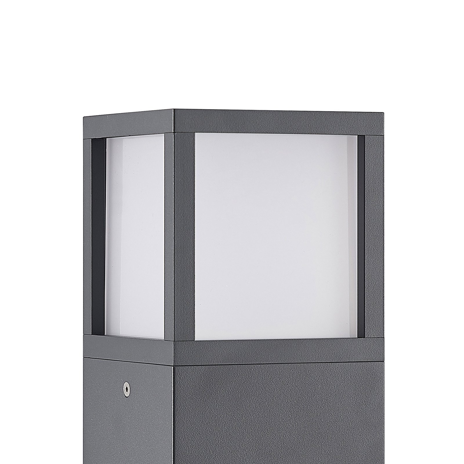 Lucande Wegeleuchte Dewari, E27, 65 cm, dunkelgrau, IP54