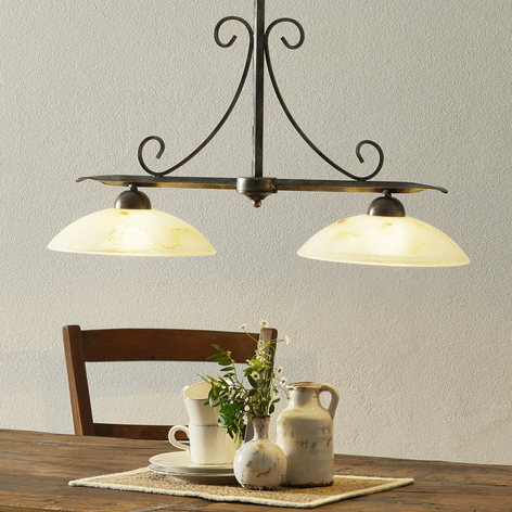 Suspension Dana rustique à 2 lampes