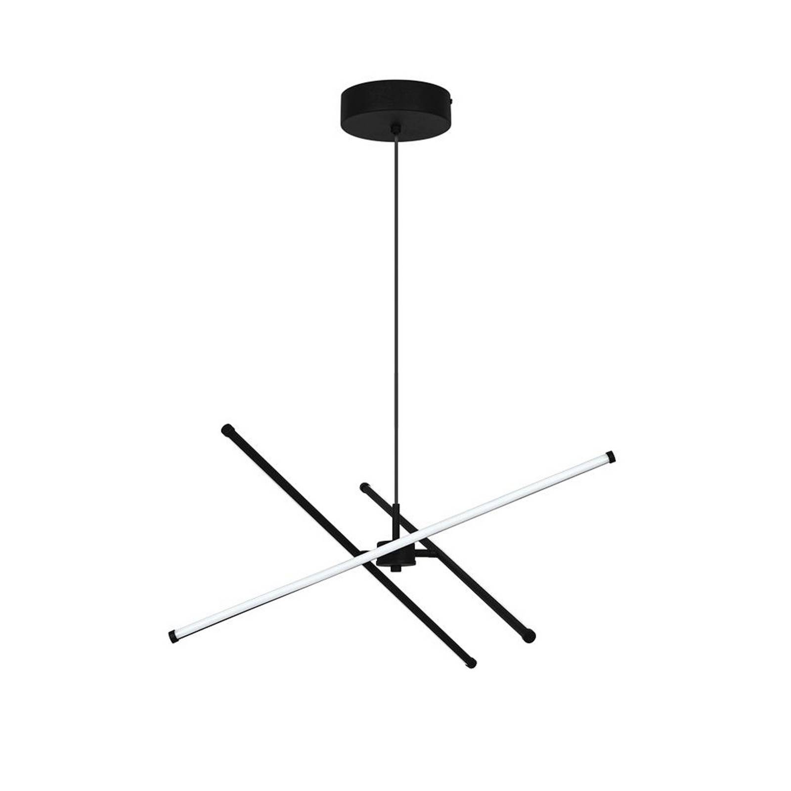 Lampa wisząca LED Sandy, długość 60 cm, czarna, metal