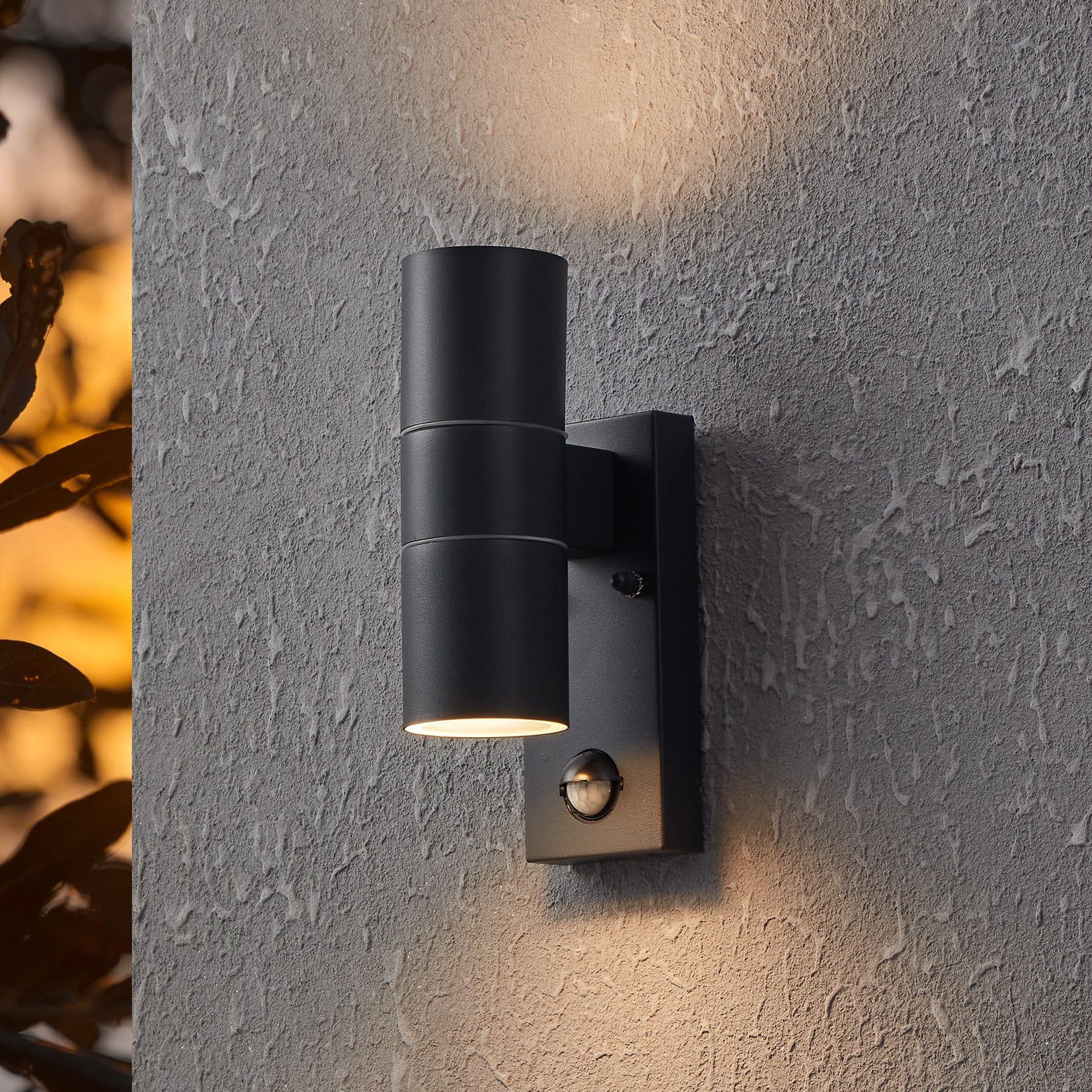 LED wandlamp Riga 5 antraciet, 21 cm  metaal Sensor, 2-lamps.