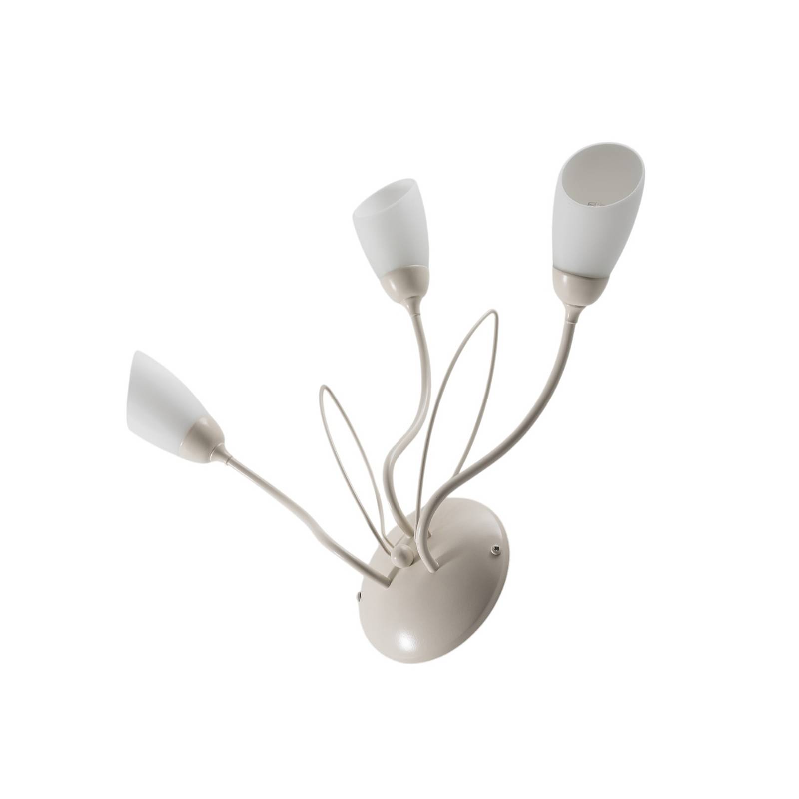 Wandleuchte Gloriosa, creme, Glas, 3-flammig günstig online kaufen