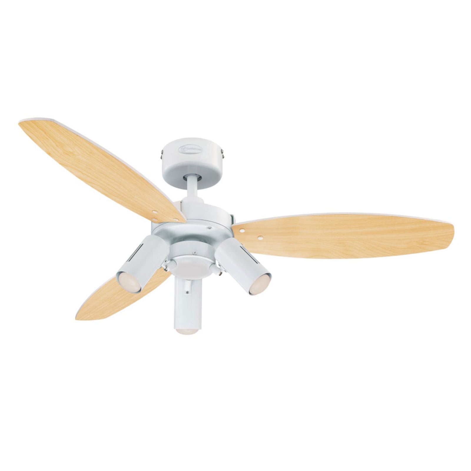 Ventilator mit Licht Jet Plus, 3-flg. weiß/Holz Westinghouse