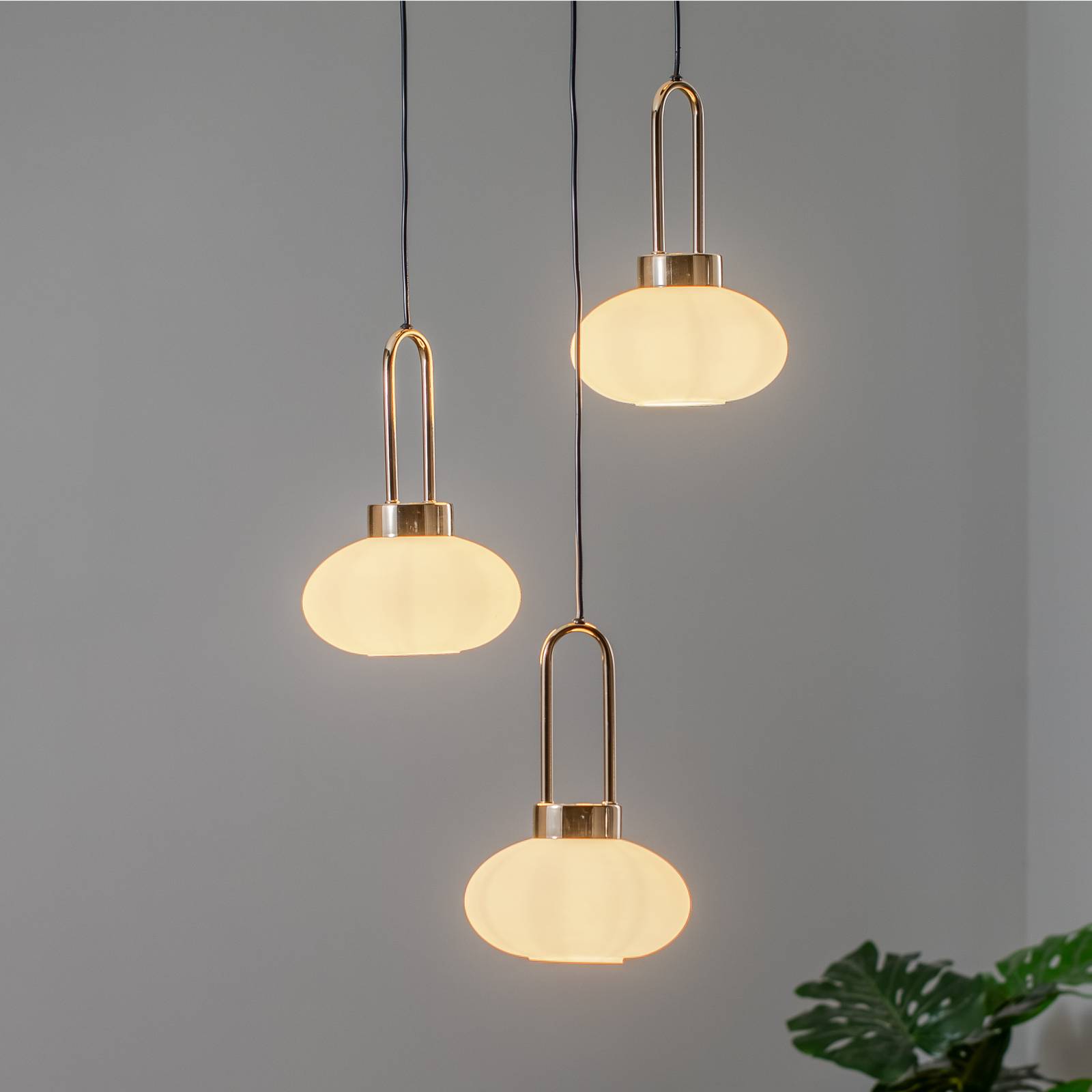 Lucea Suspension Rezza Ø 47 cm dorée à 3 lampes