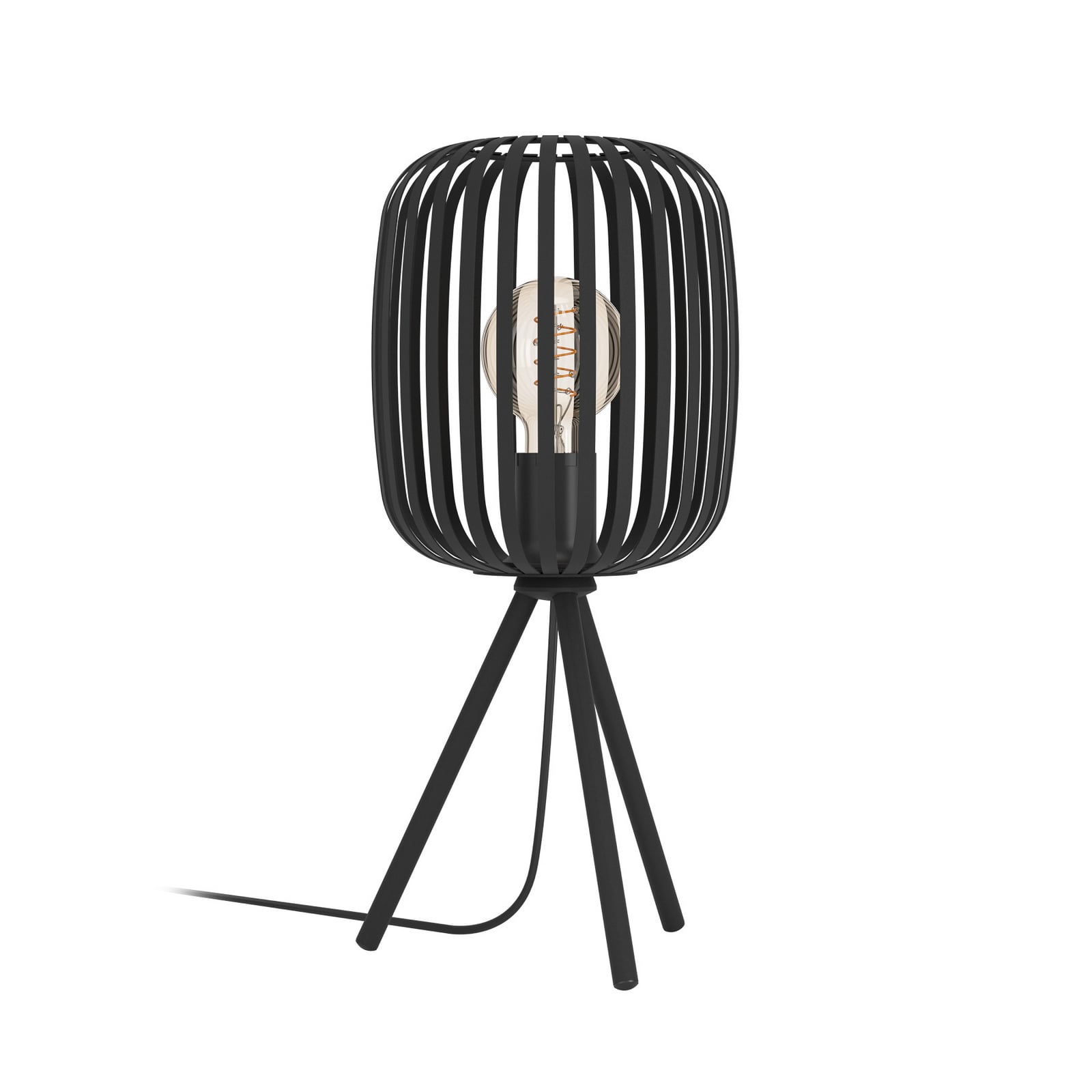 Bordlampe Romazzina, sort, højde 44 cm, metal, E27