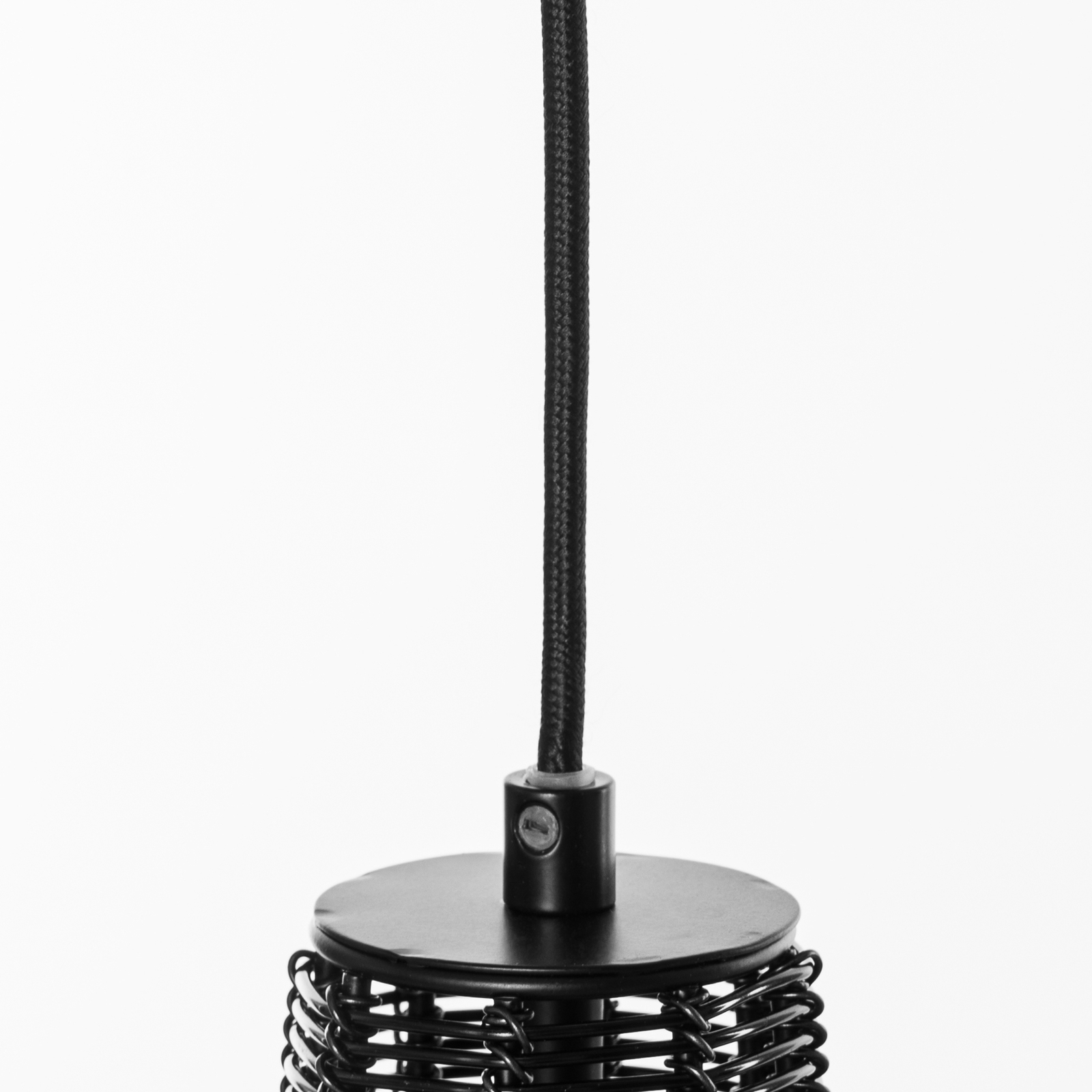 Lucande Tinko Käfig-Pendelleuchte, schwarz, 20 cm