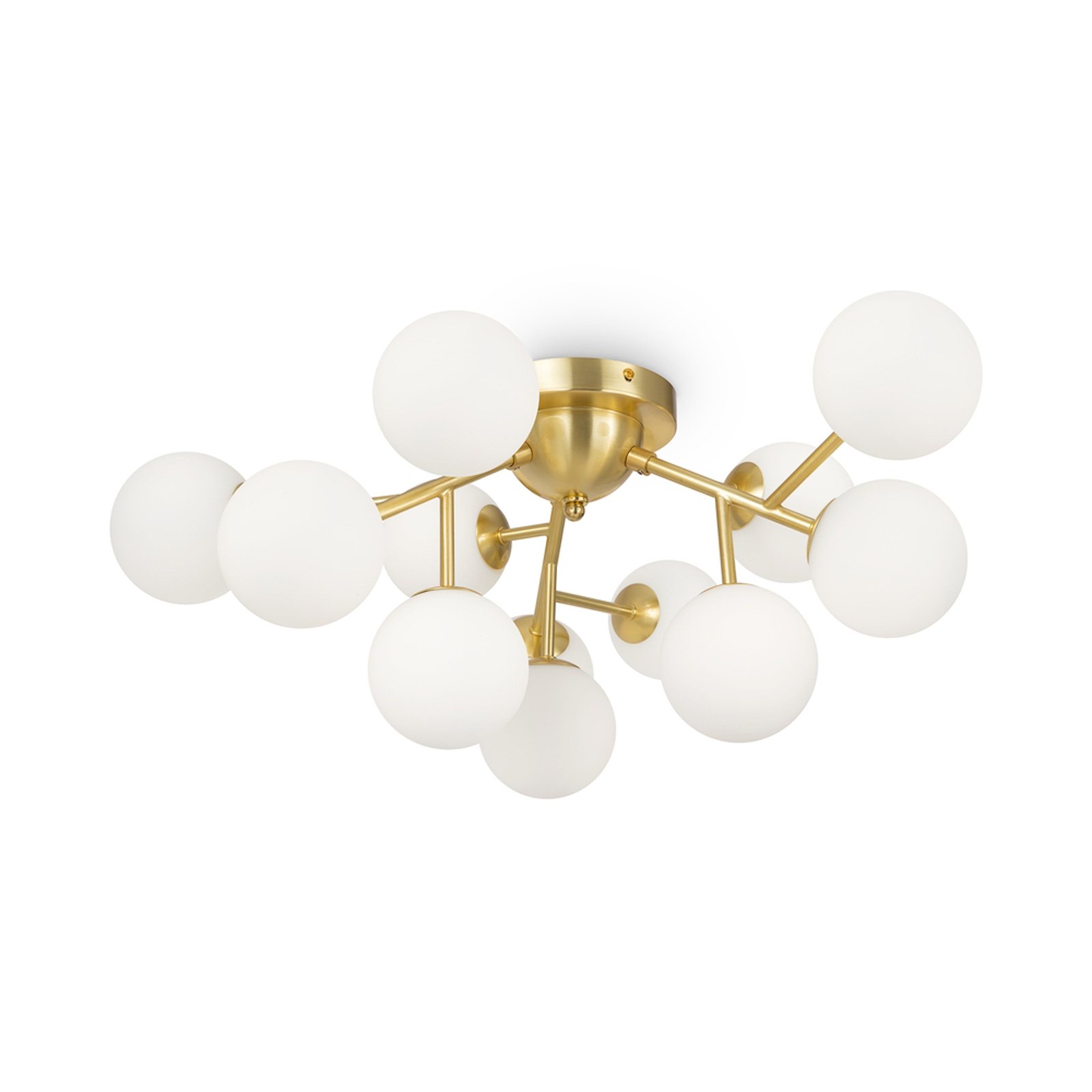 Maytoni ceiling light Dallas, 12-bulb, gold colour/white