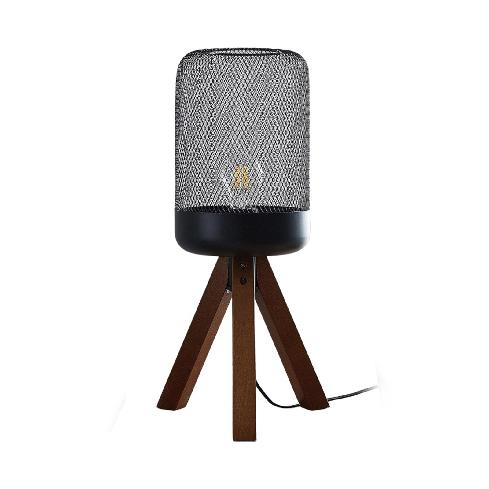 Lindby Eymen tripod table lamp with cage lampshade