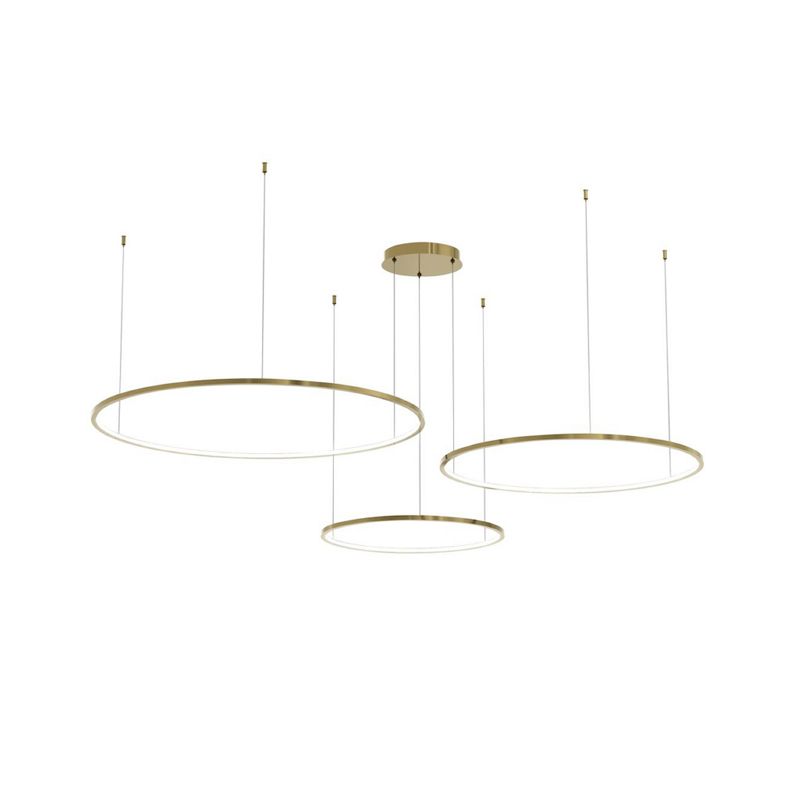 LED-Hängeleuchte Saturno, goldfarben, 3-fl., Metall, 4.000 K