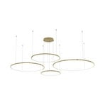 LED-Hängeleuchte Saturno, 4-fl., goldfarben, Metall, 4.000 K