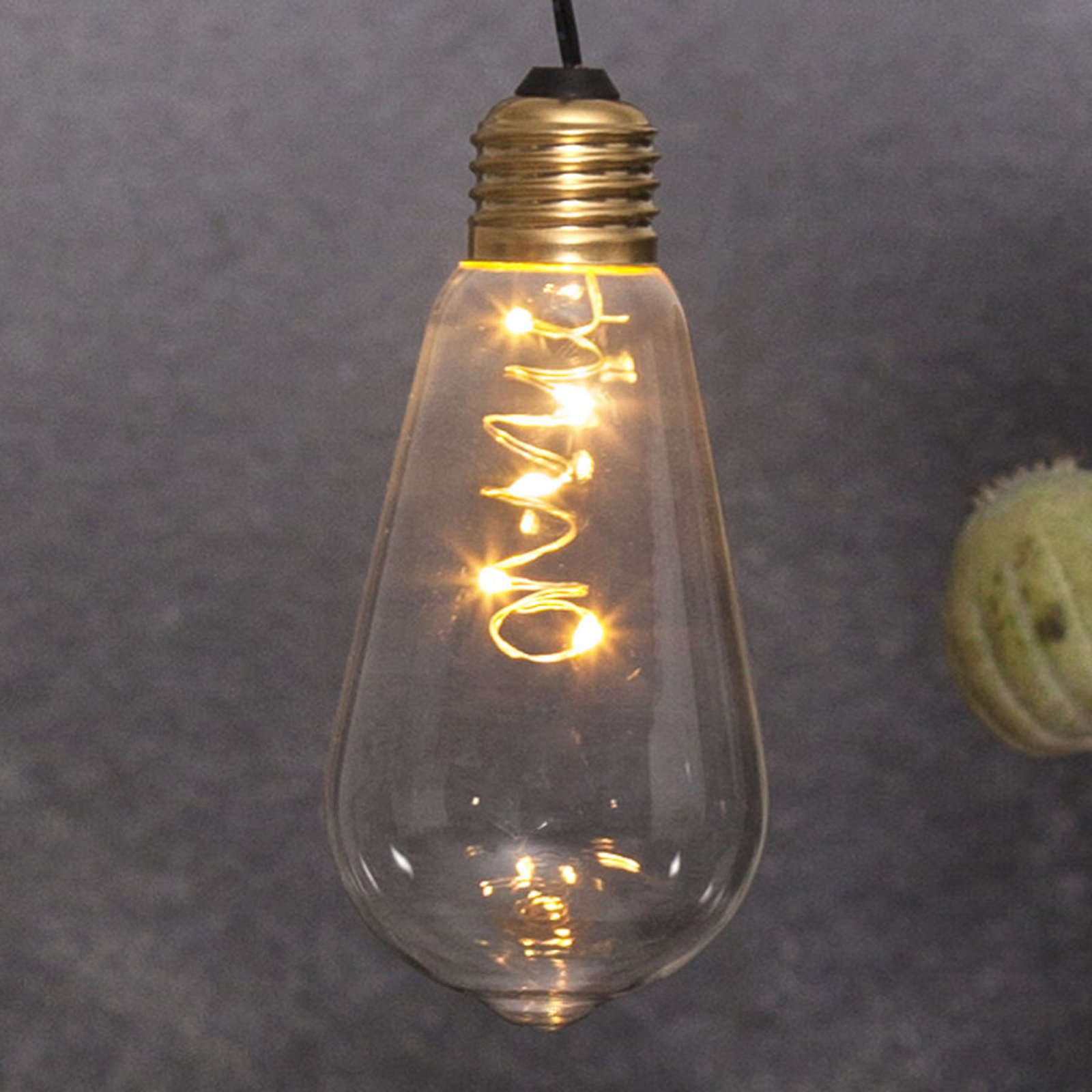 Vintage-LED-Dekoleuchte Glow mit Timer, klar