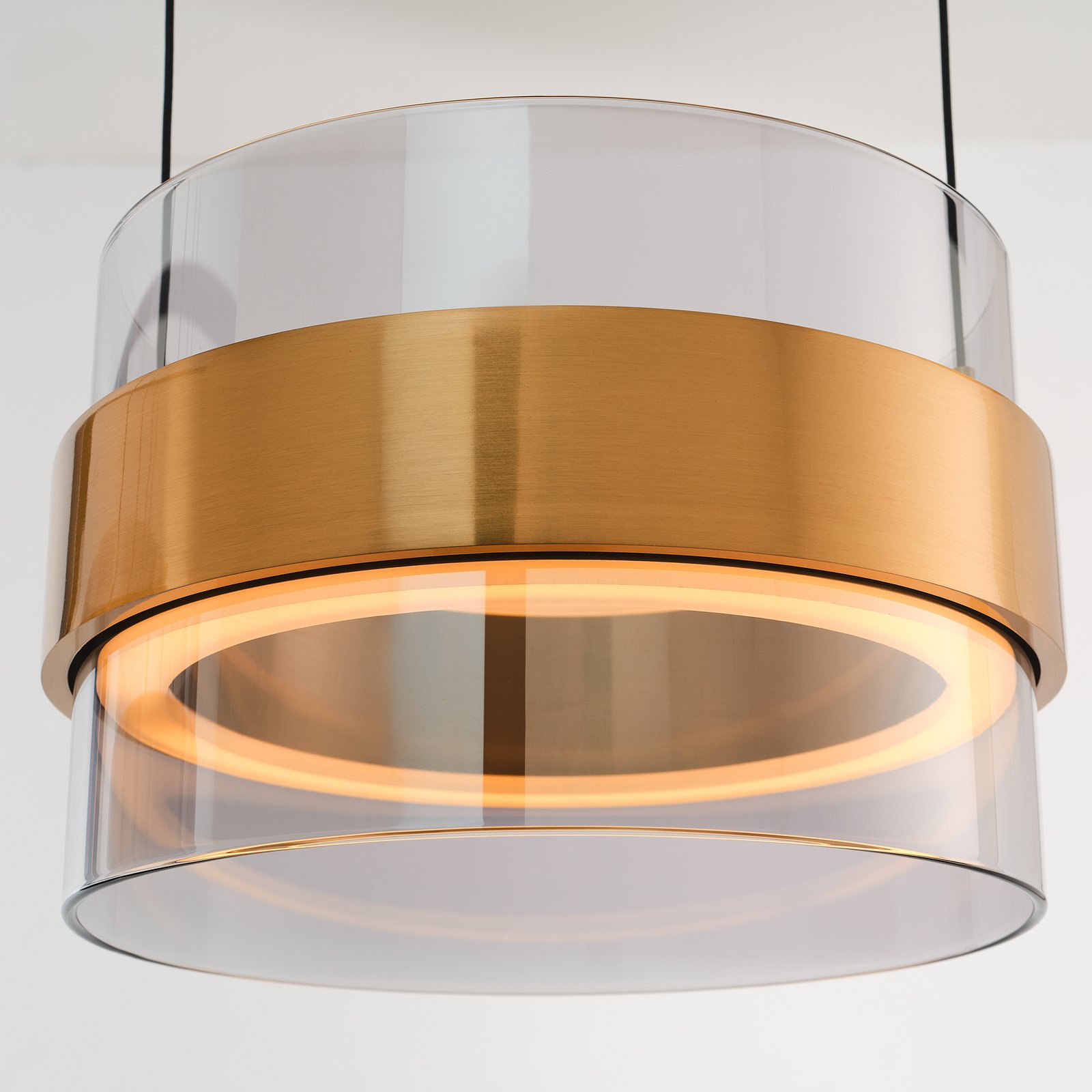 LED висяща лампа Inside месингов цвят/пушено сив, дължина 105 cm