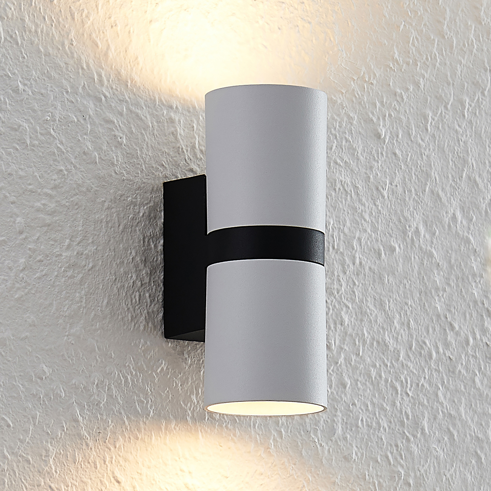 Arcchio Arsa wall light, 2-bulb, white, for Hallway, aluminium, GU10, 8 W, energy efficiency: A++, W: 5.4 cm, H: 13.8 cm