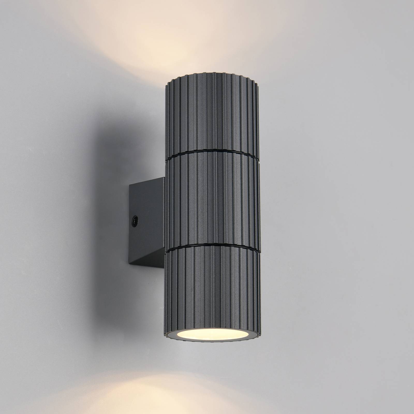 Trio Lighting Utomhusvägglampa Parana, antracit, höjd 16 cm, metall, 2 lampor.