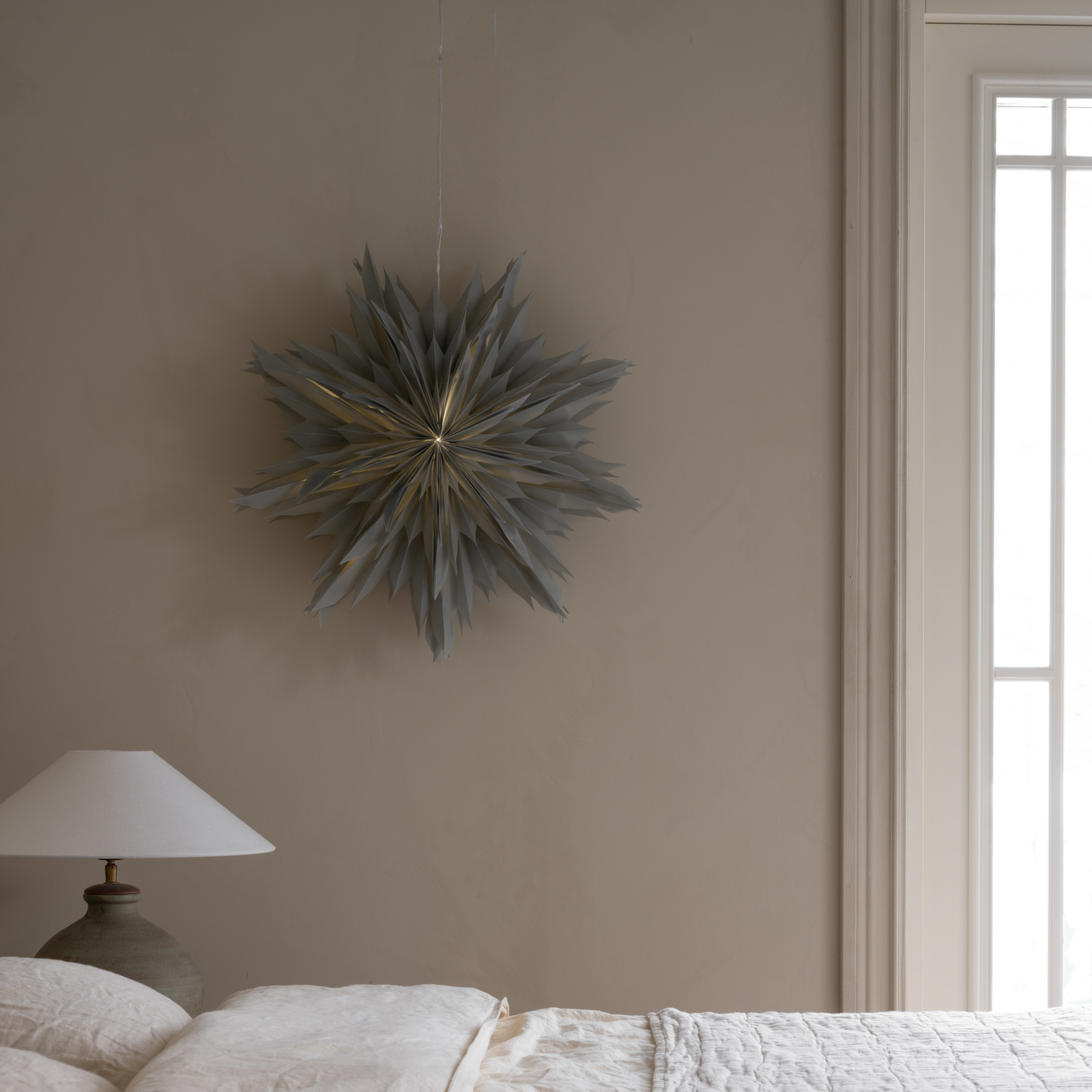 Oslo Estrella de papel, gris, Ø 60 cm, papel - Watt & Veke