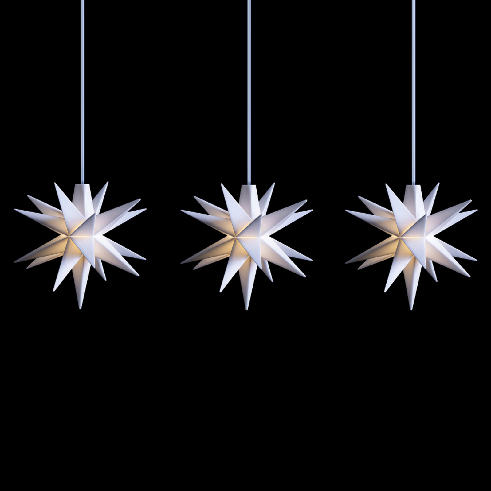 LED-Lichterkette mit Baby-Sternen innen 3-fl. weiß