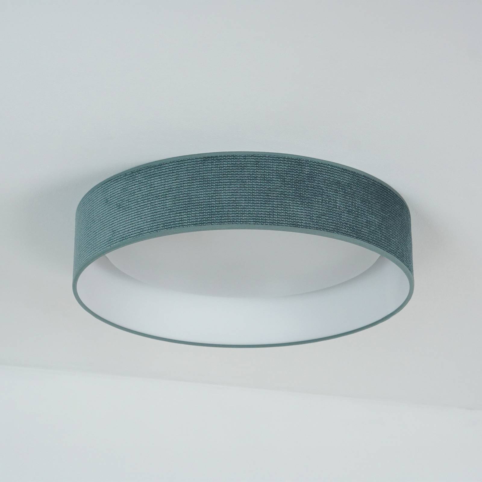 LED-Deckenleuchte Plafond, mintgrün, Stoff, Ø 45 cm, 3-step günstig online kaufen