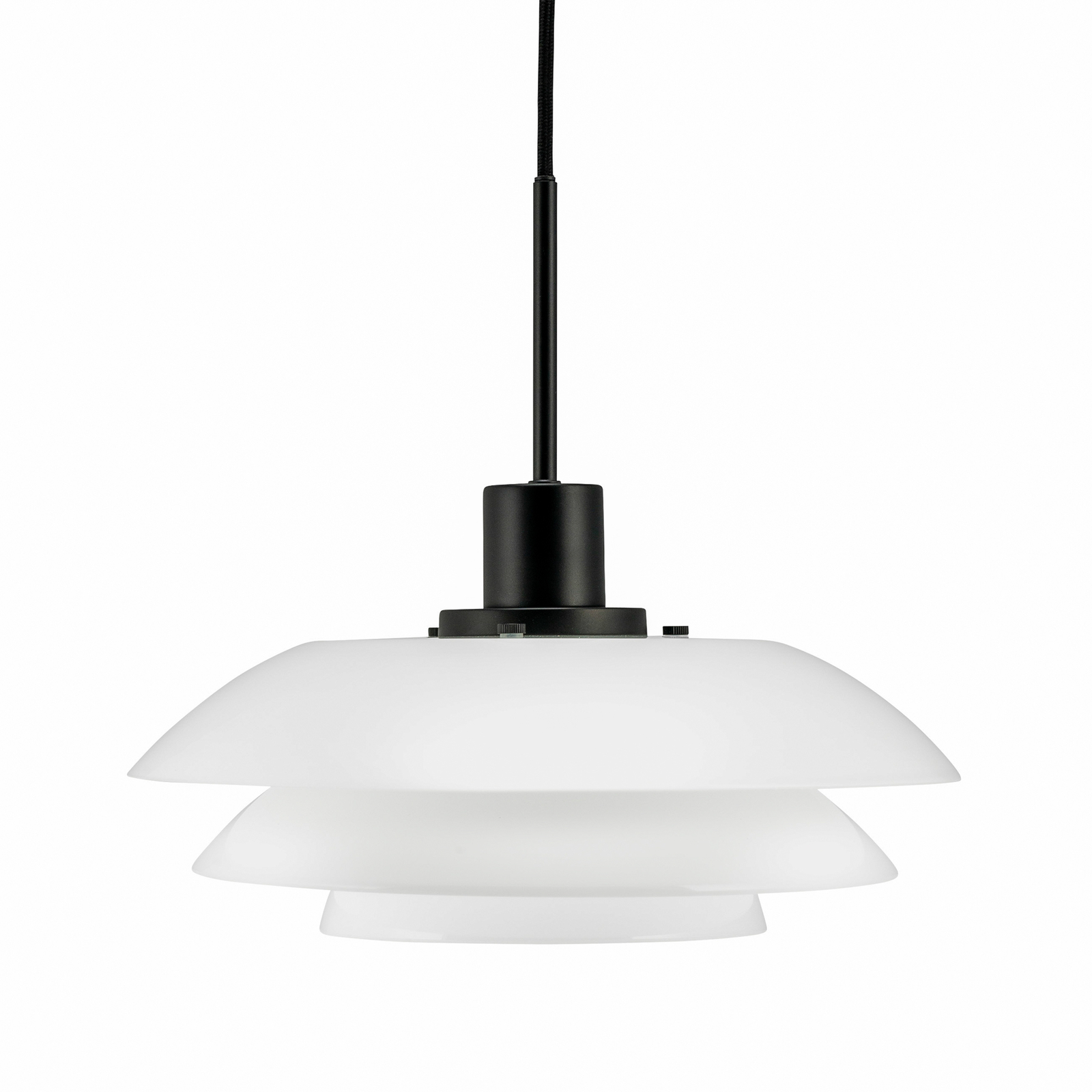 Dyberg Larsen DL31 hængelampe, glasskærm, sort