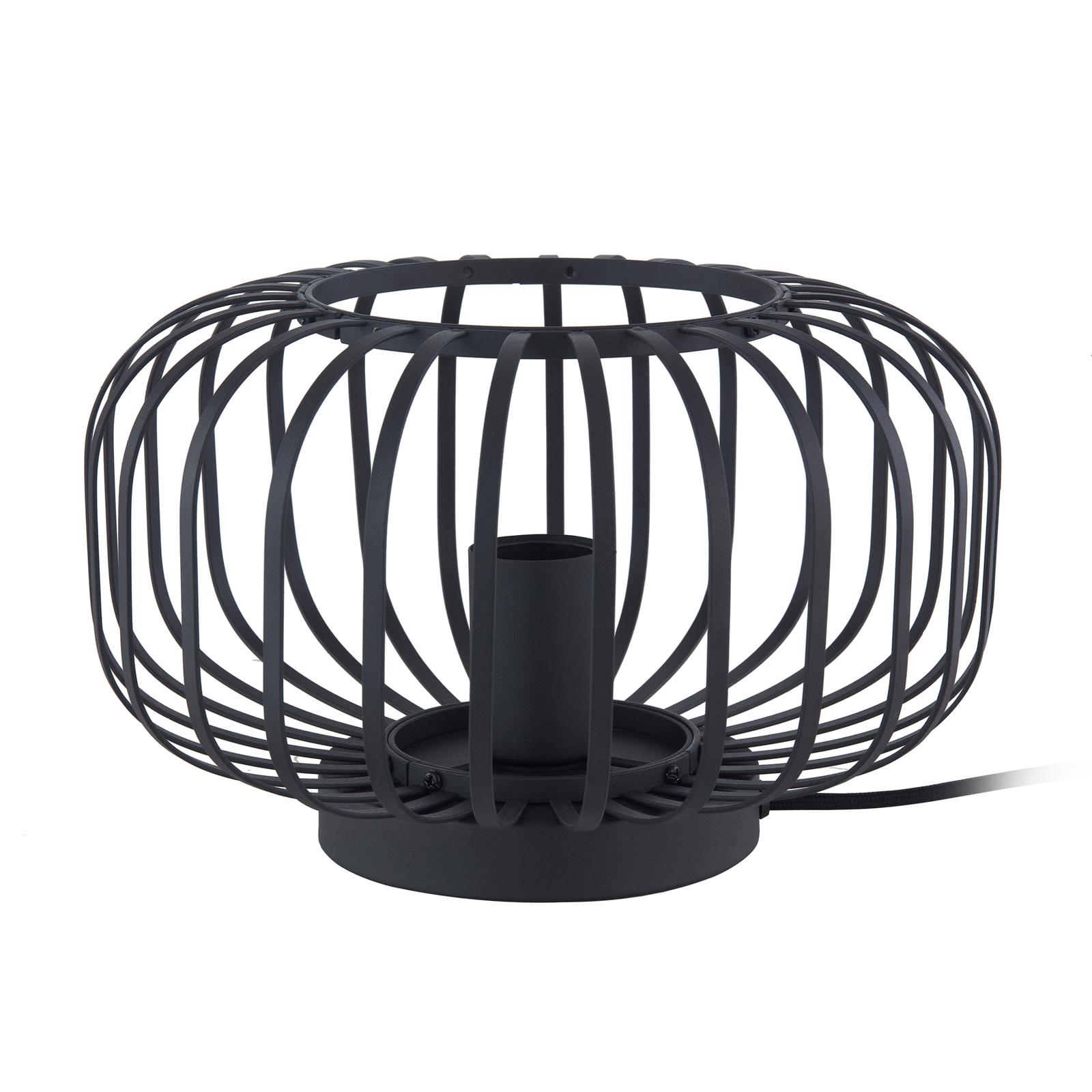 Lindby Krish stolní lampa ve tvaru klece, černá