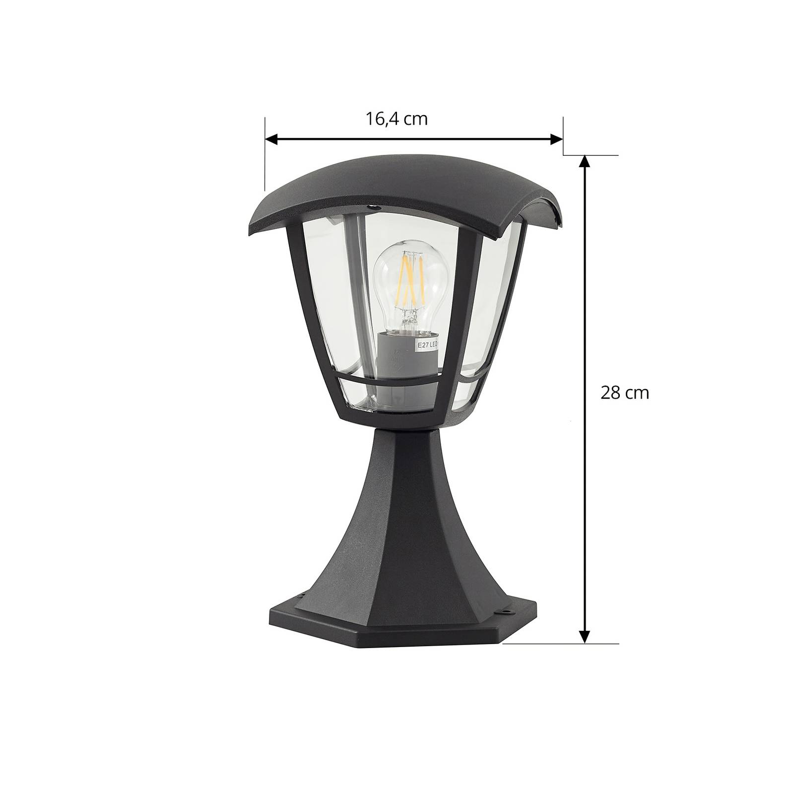 Lindby lampe pour socle Isidoro noir hauteur 28 cm plastique