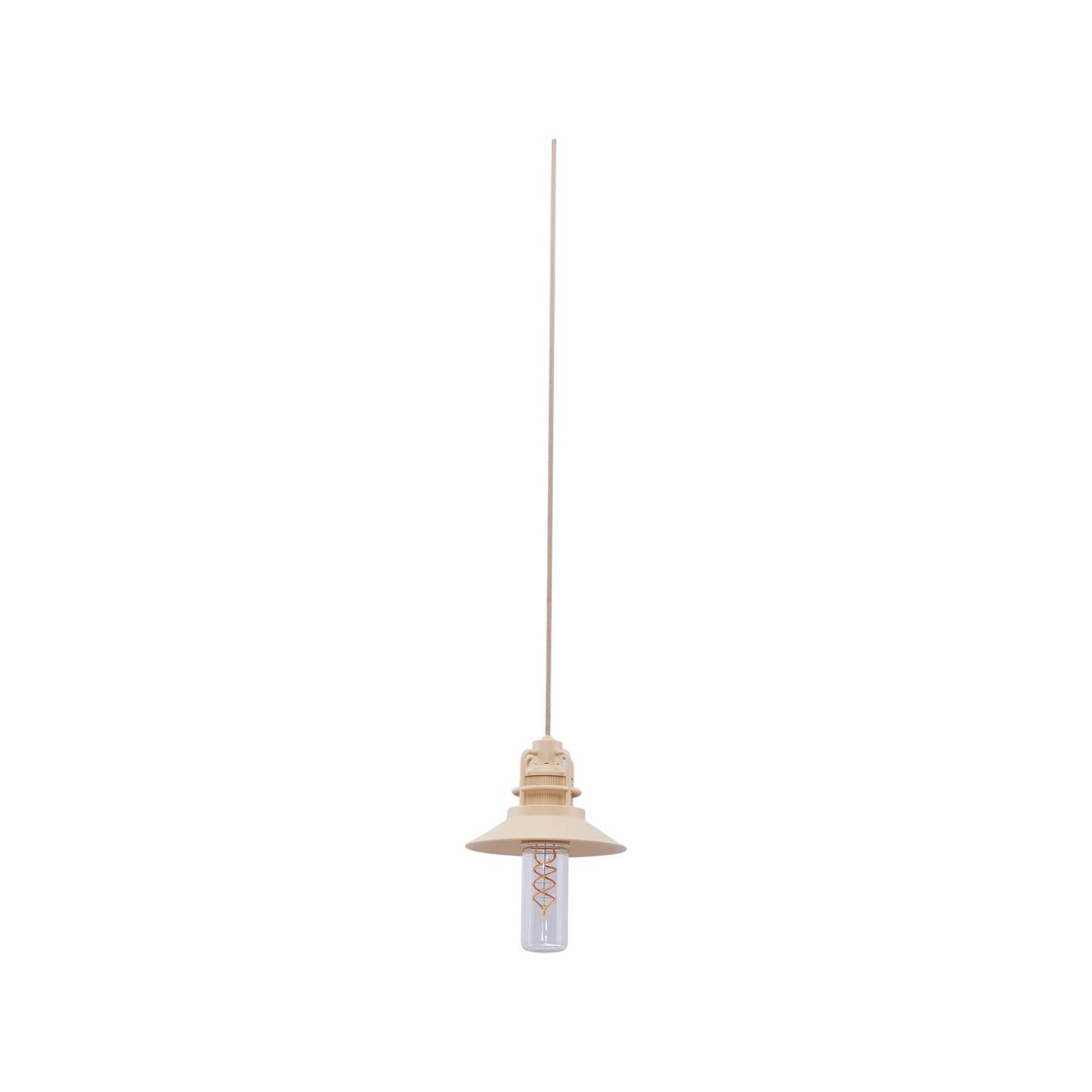 Lindby LED-Akku-Hängeleuchte Raul, beige, Alu, Ø 15cm