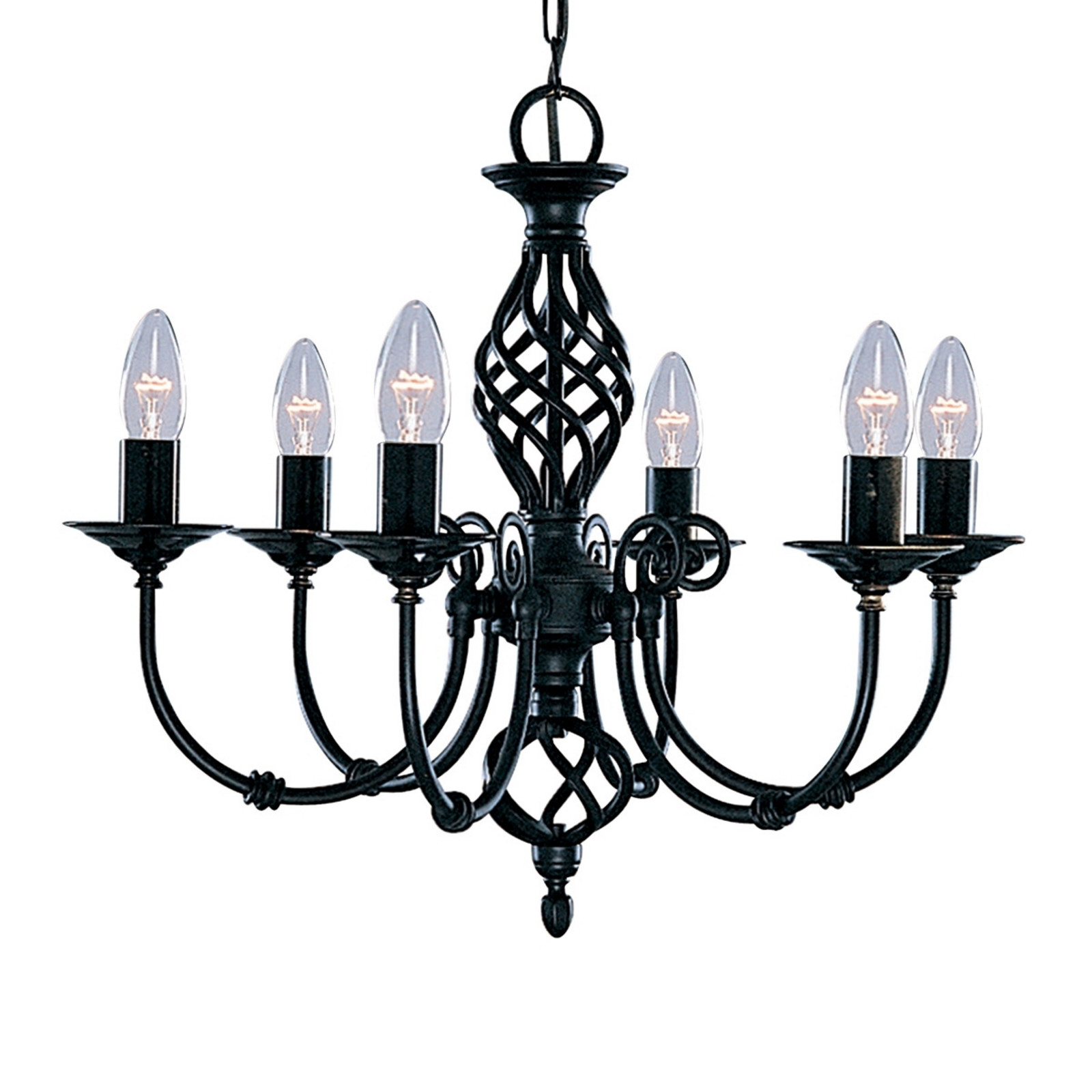 Candelabru Zanzibar 6 becuri negru