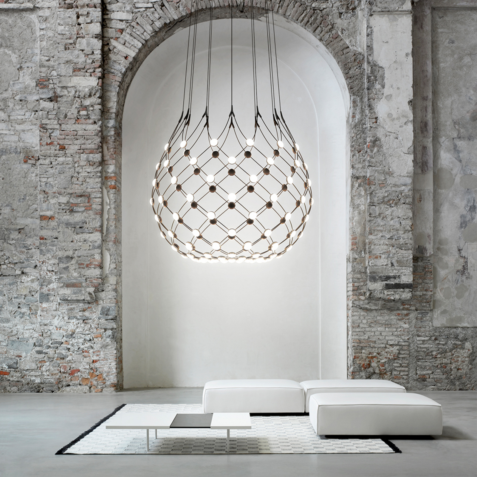 Luceplan Mesh Wireless LED-Hängeleuchte Ø 100cm