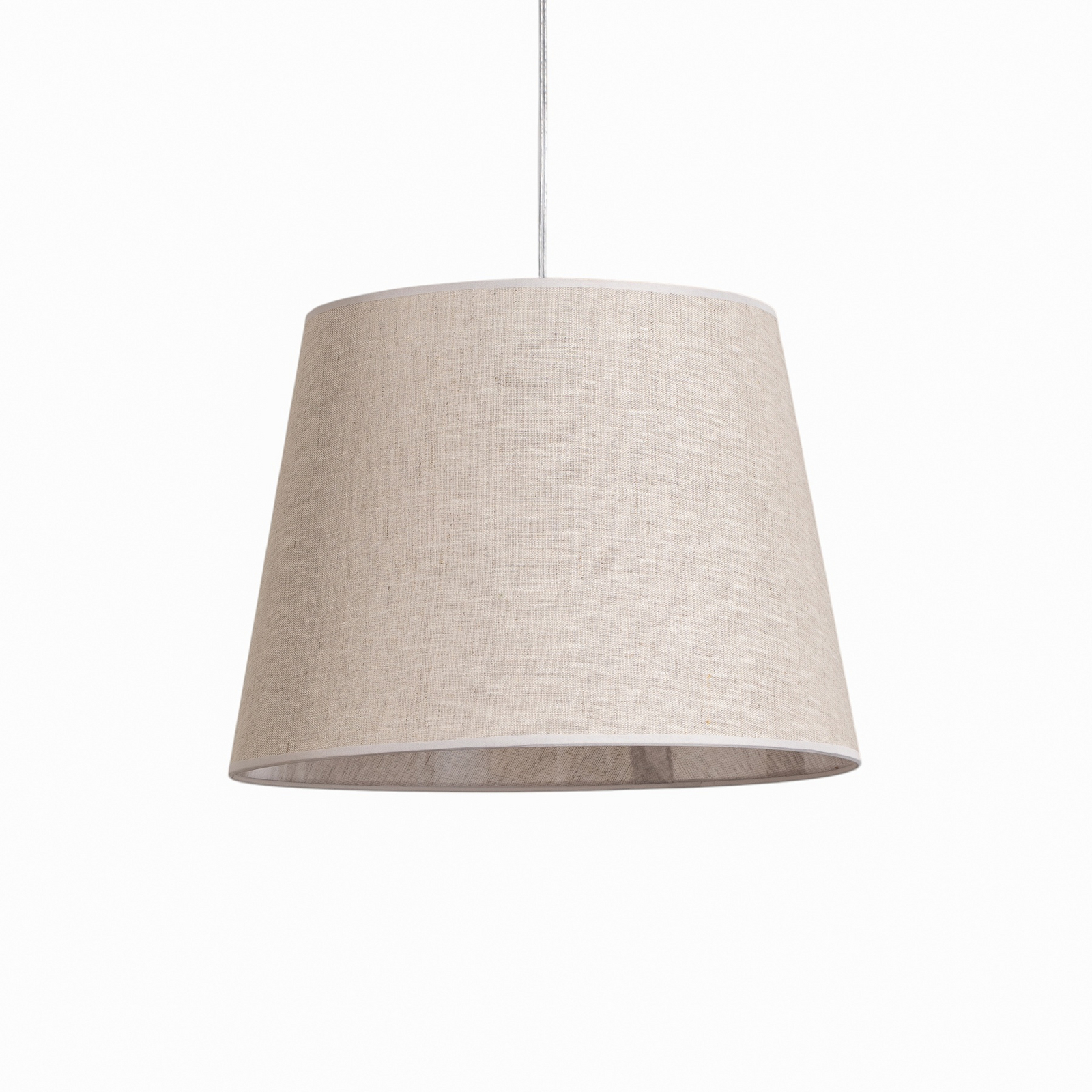 Ascot hanging light, beige, fabric, 3-bulb, decentralised