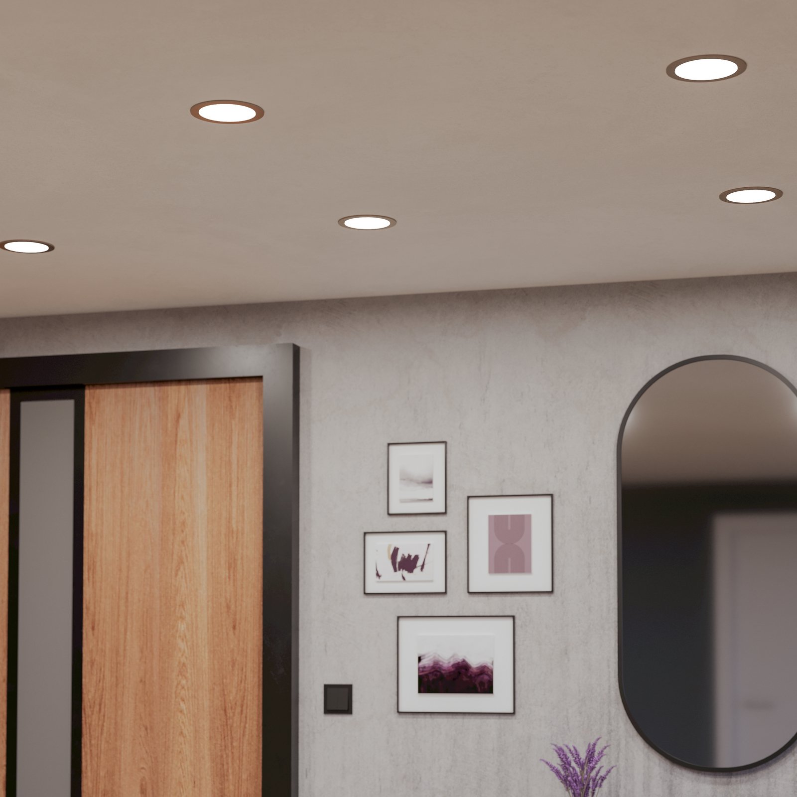 EGLO connect Smart-LED-Einbauleuchte Fueva 6-Z, grau, Ø 16cm