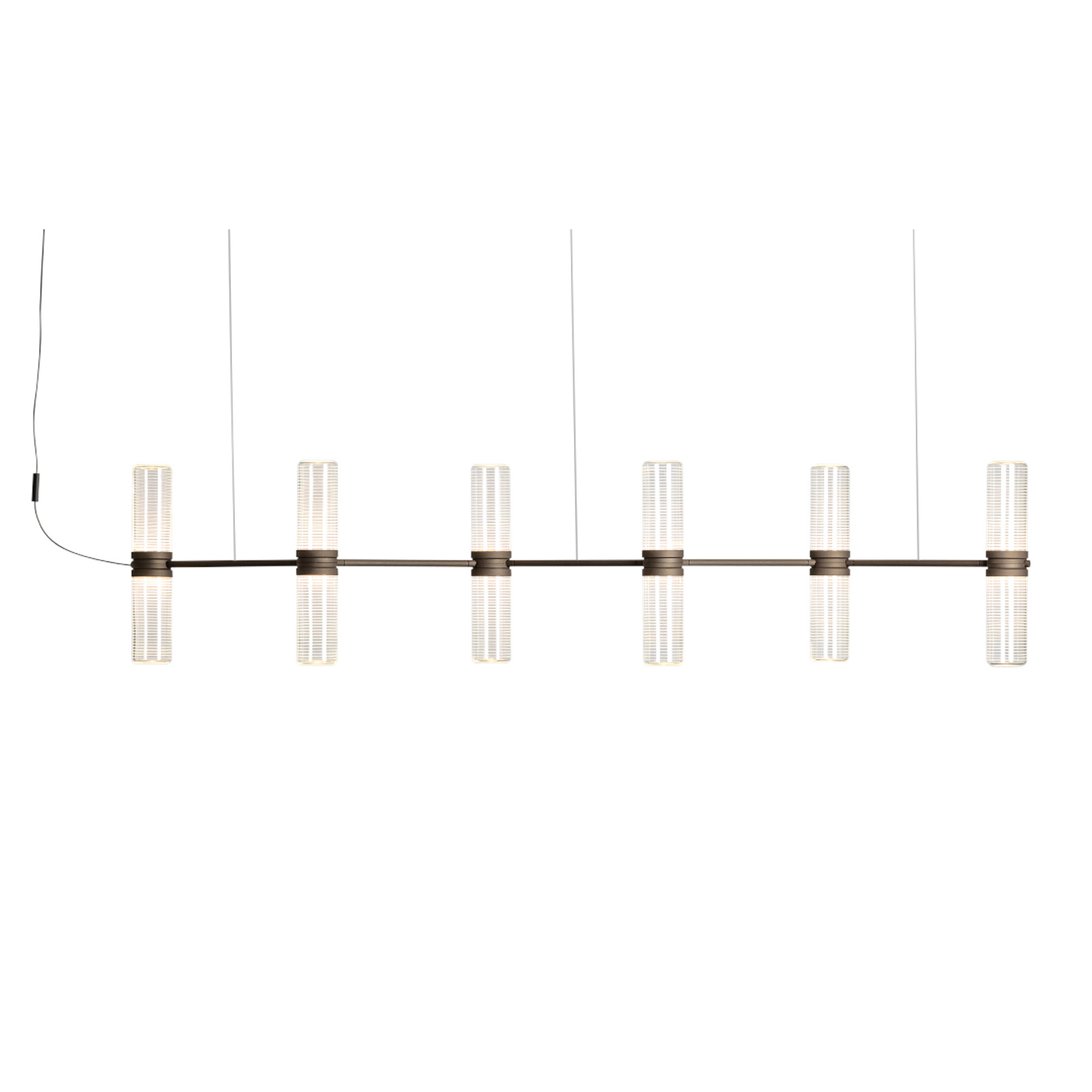 lampă suspendată LED Artemide Zephyr Linear, bronz, lungime 160 cm
