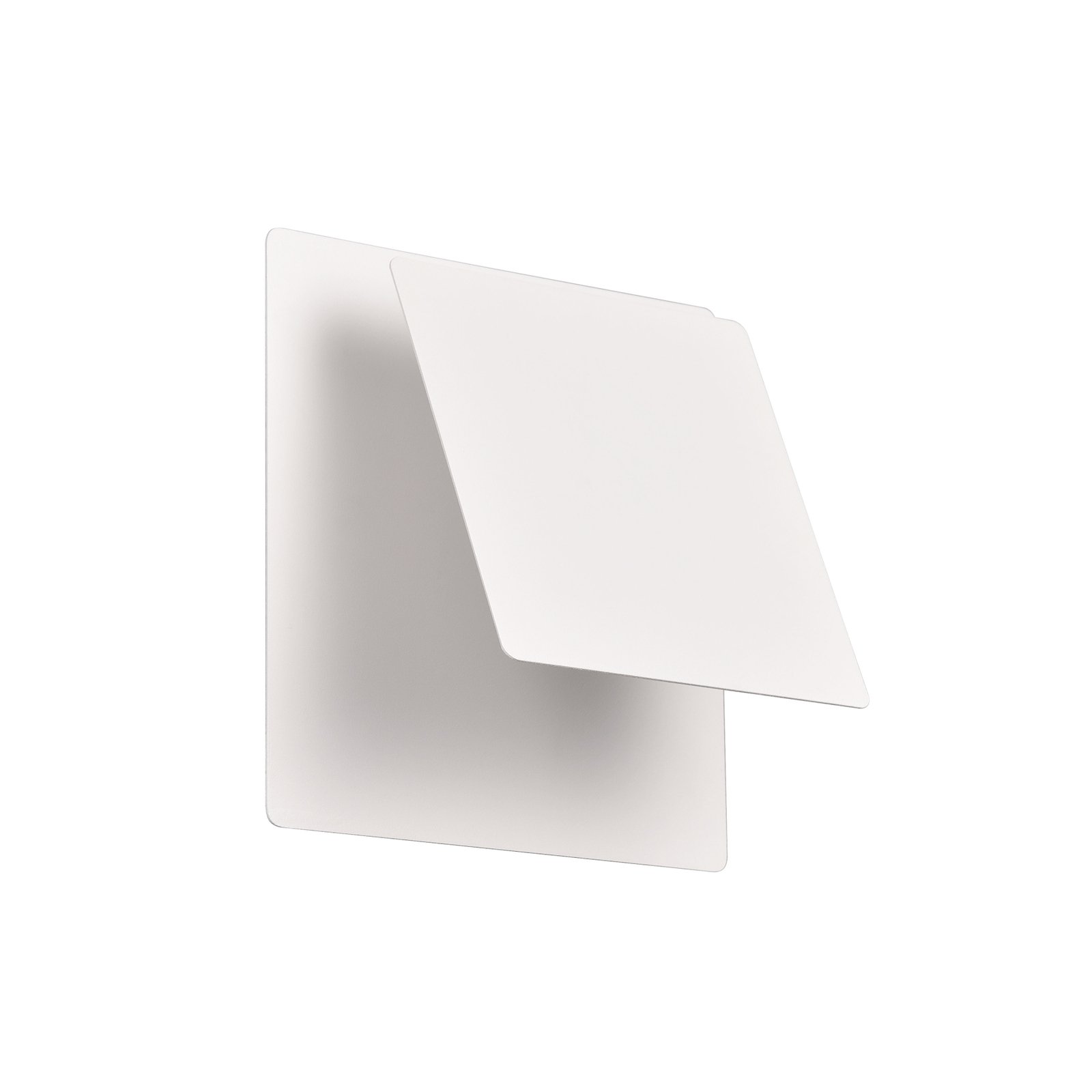 LED wall light Mio, angular lens, matt white, indirect