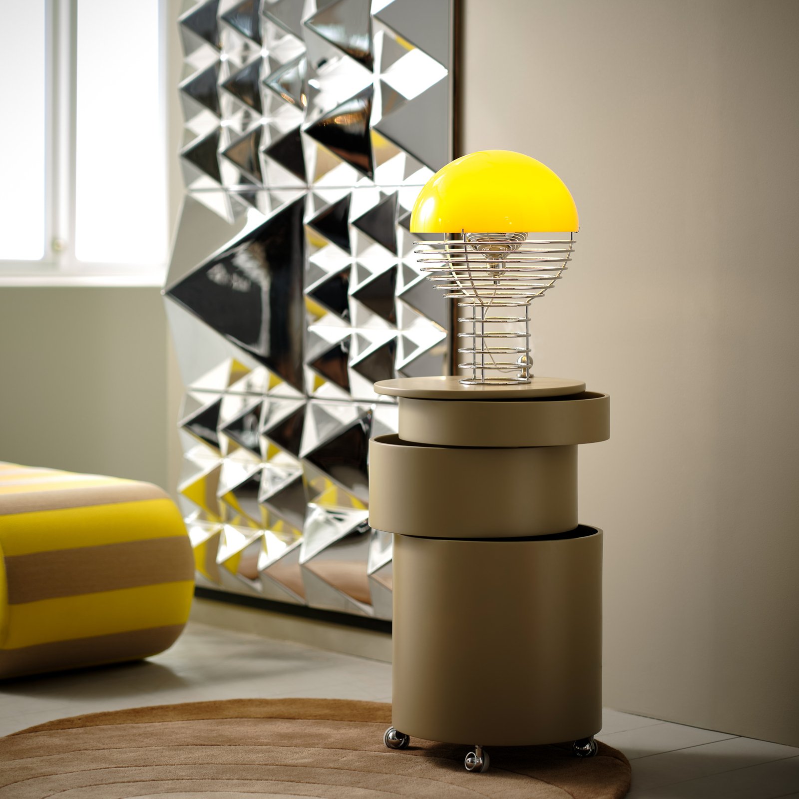 Wire Table Lamp Ø30 Chrome/Yellow - Verpan