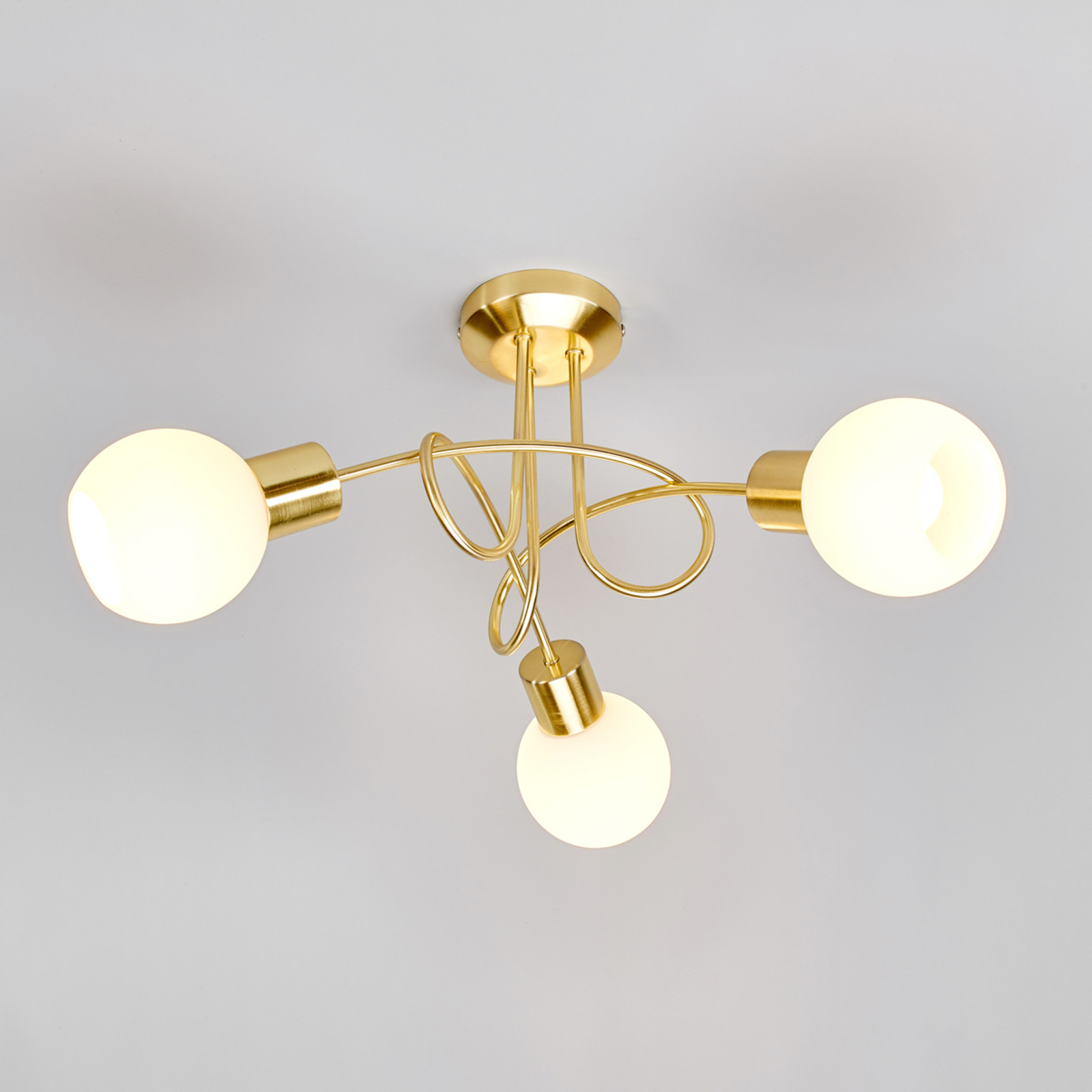 Deckenleuchte Deckenlampe Dekorativ gold messing LED Metall 