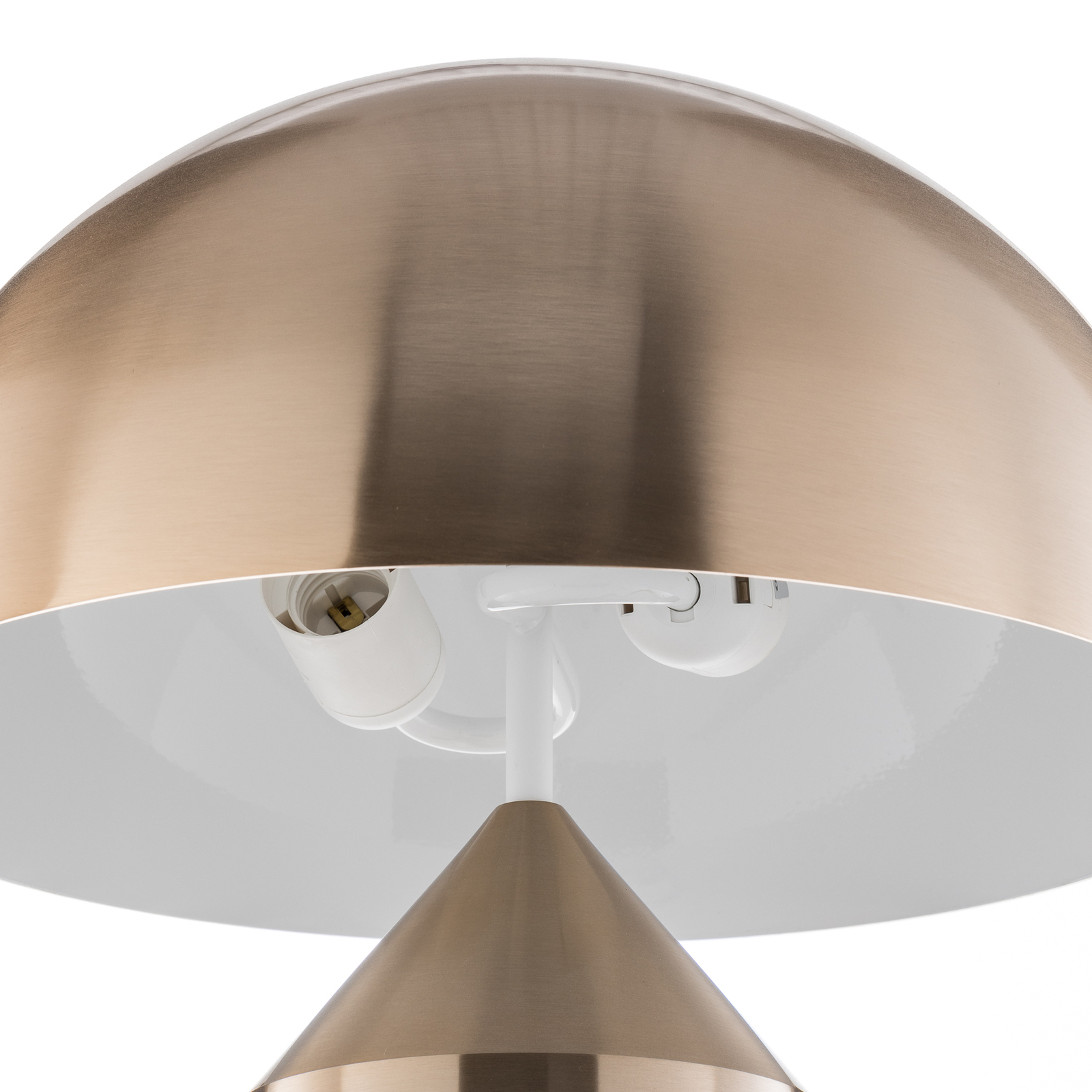 Oluce Atollo table lamp, dimmable, Ø38cm, gold