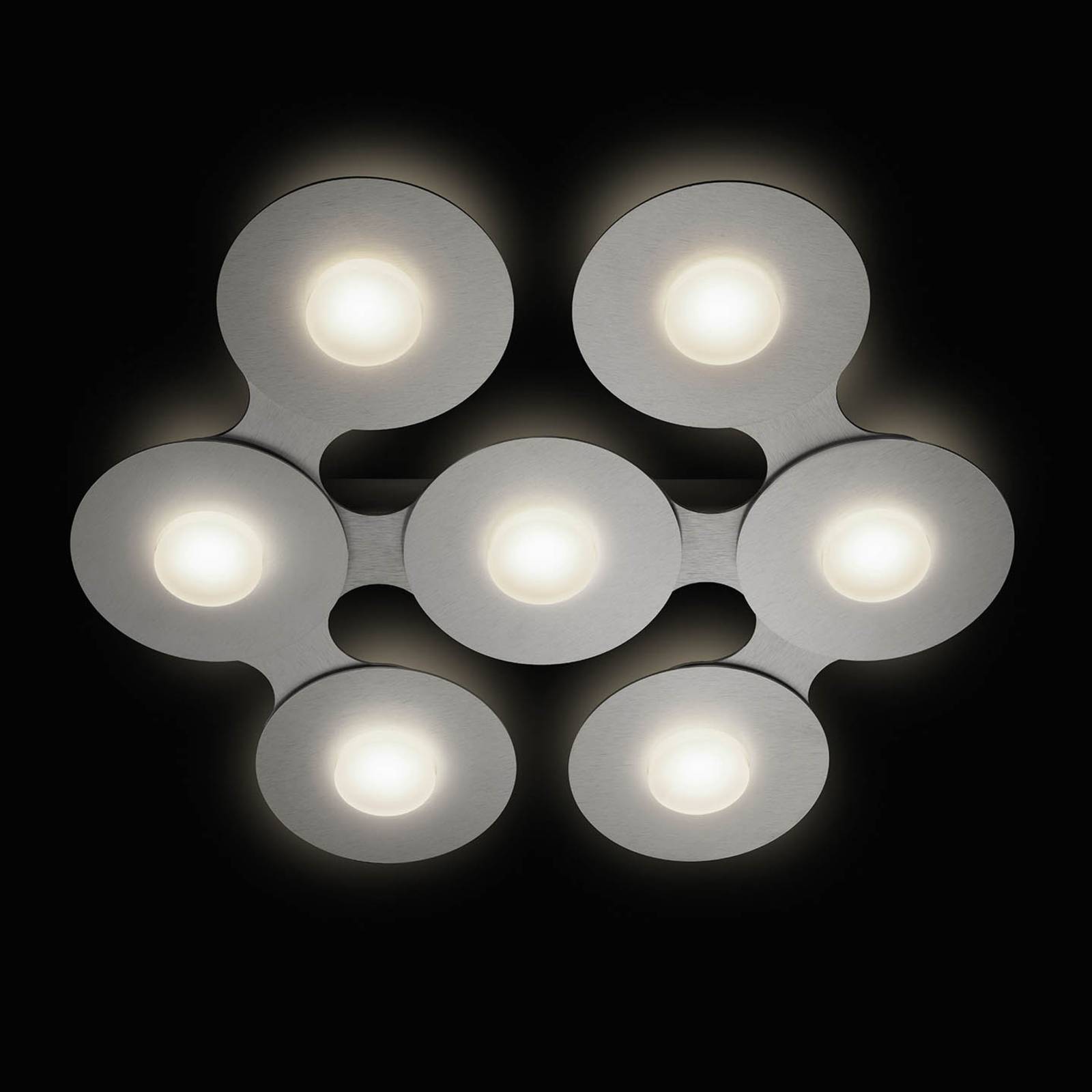 GROSSMANN Disc plafonnier LED, gris argenté, 7l
