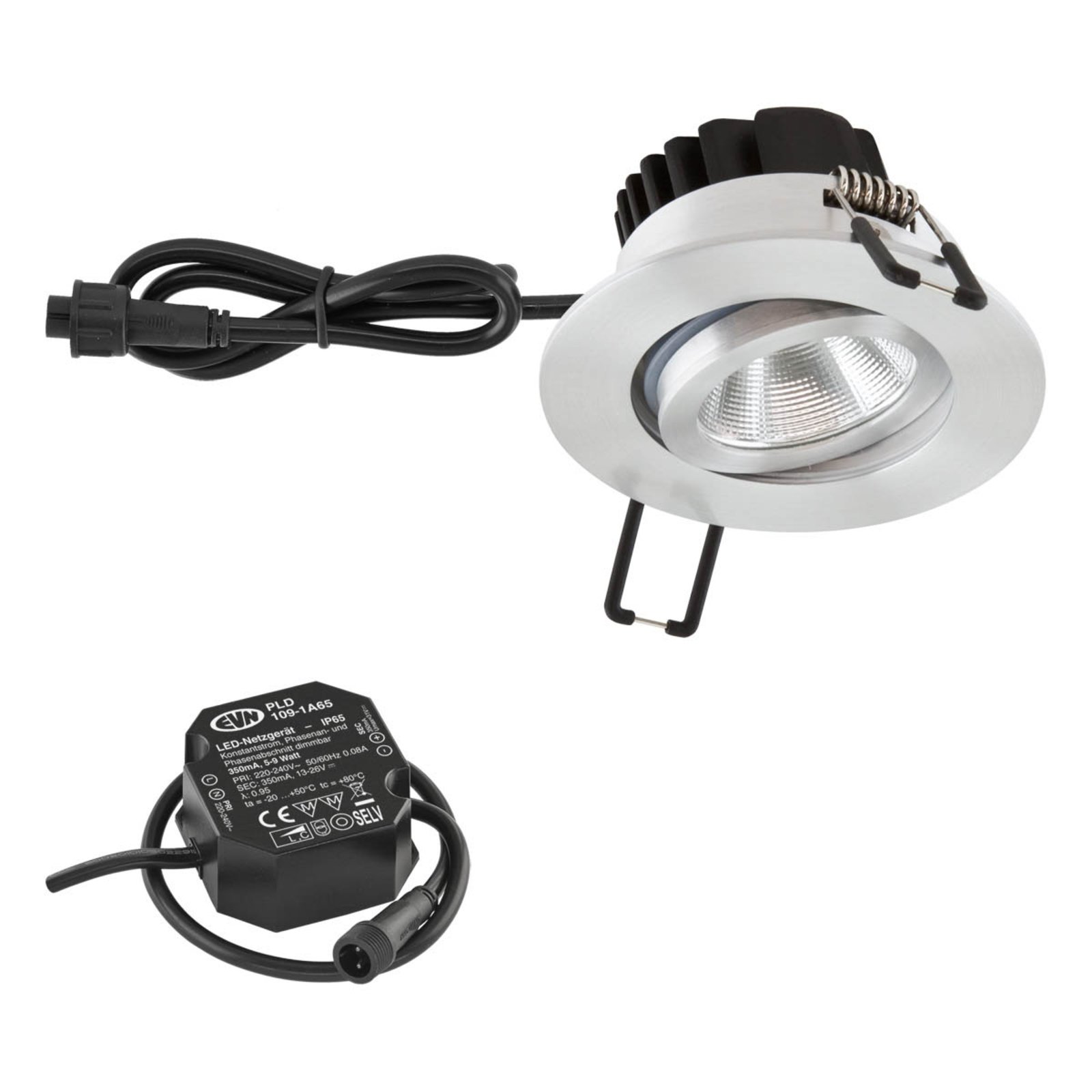 EVN PC65 LED recessed light, round, 3000K